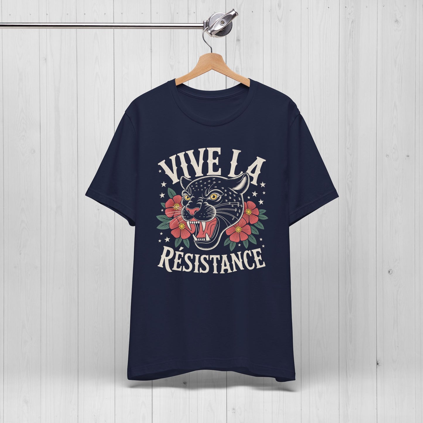 Vive la Résistance Tee – Retro Panther Floral Shirt