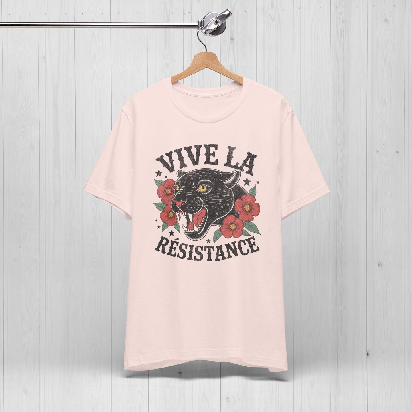 Vive la Résistance Tee – Retro Panther Floral Shirt