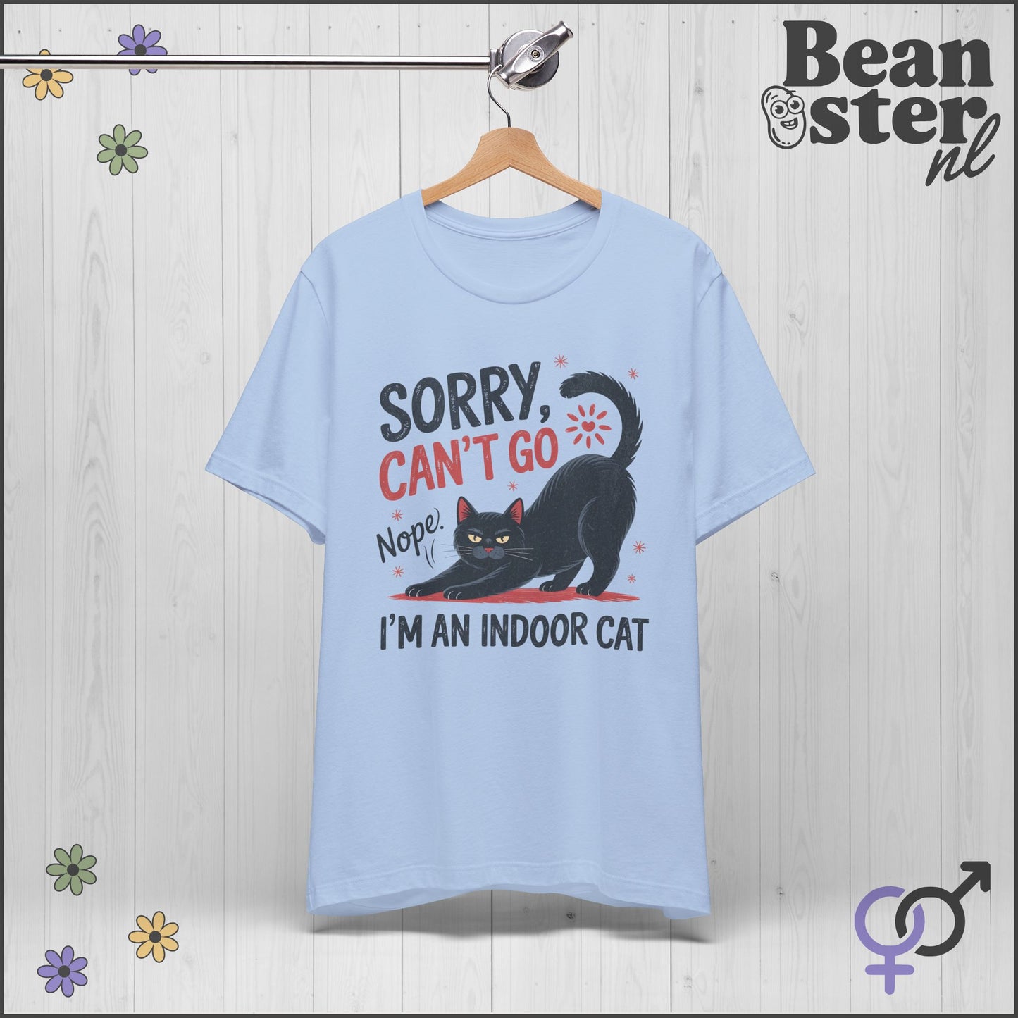 Sorry Can't Go I'm an Indoor Cat – Funny Retro Tee