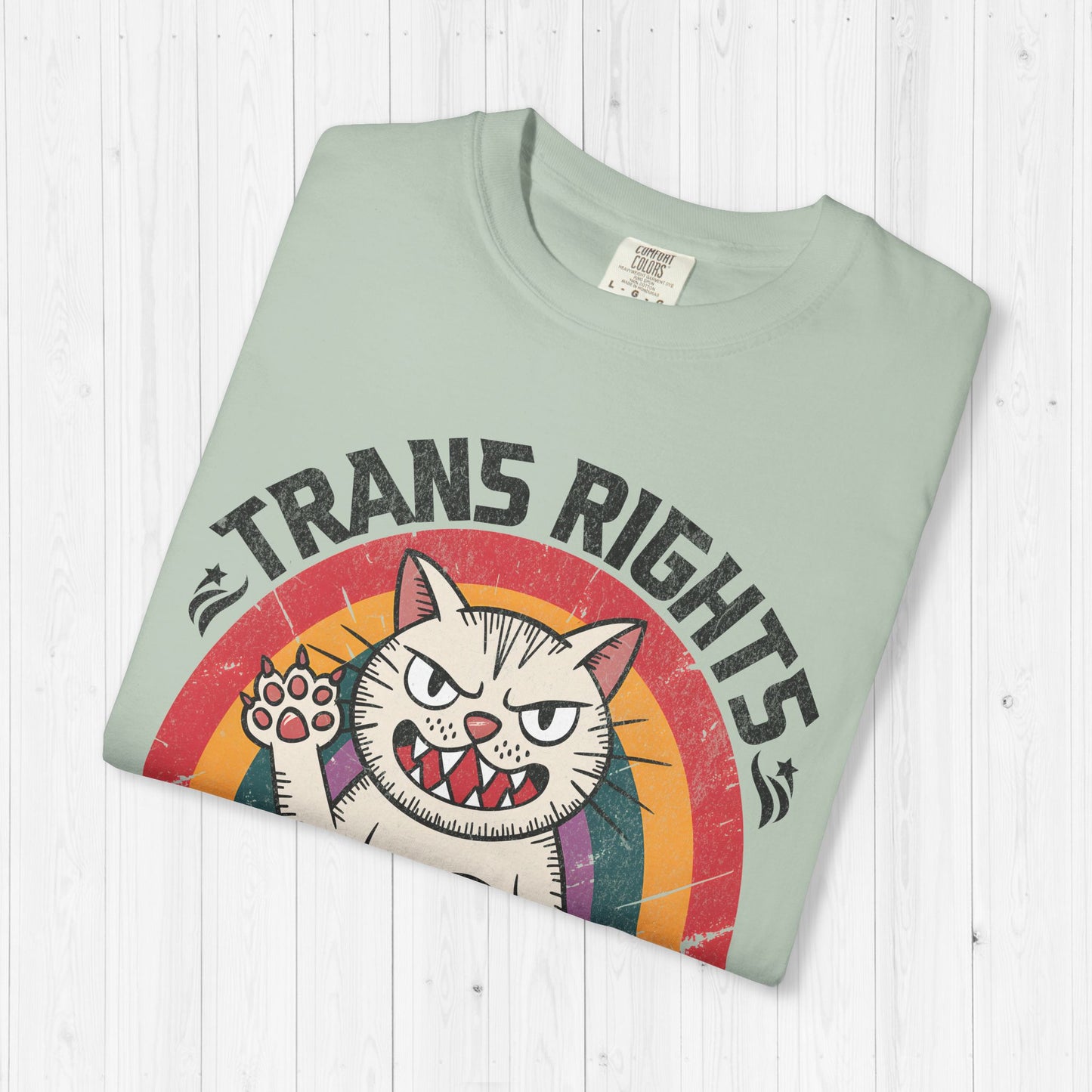 Trans Rights or I Bites Shirt โ Funny LGBTQ Cat Tee