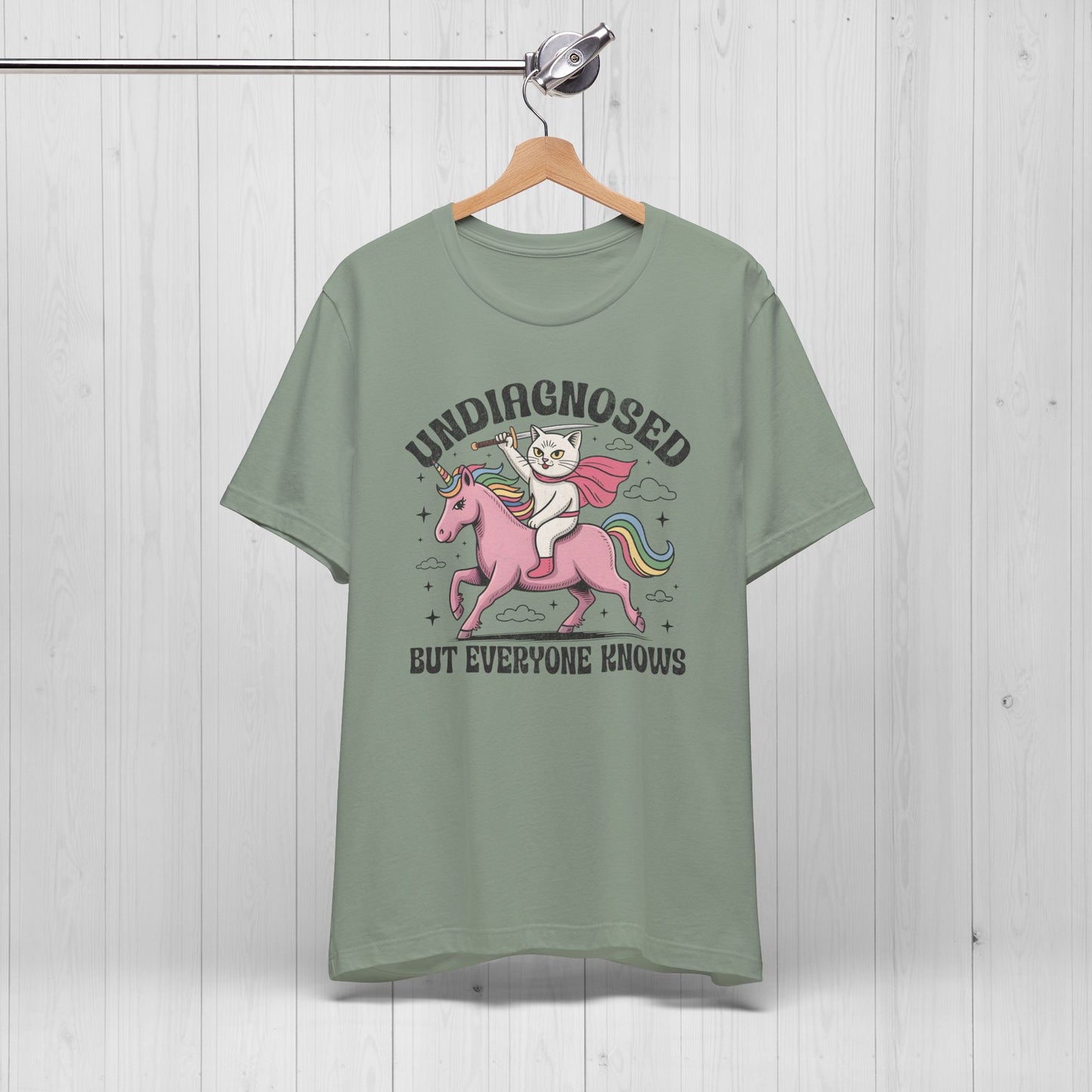 Undiagnosed But Everyone Knows Cat Unicorn Graphic Tee
