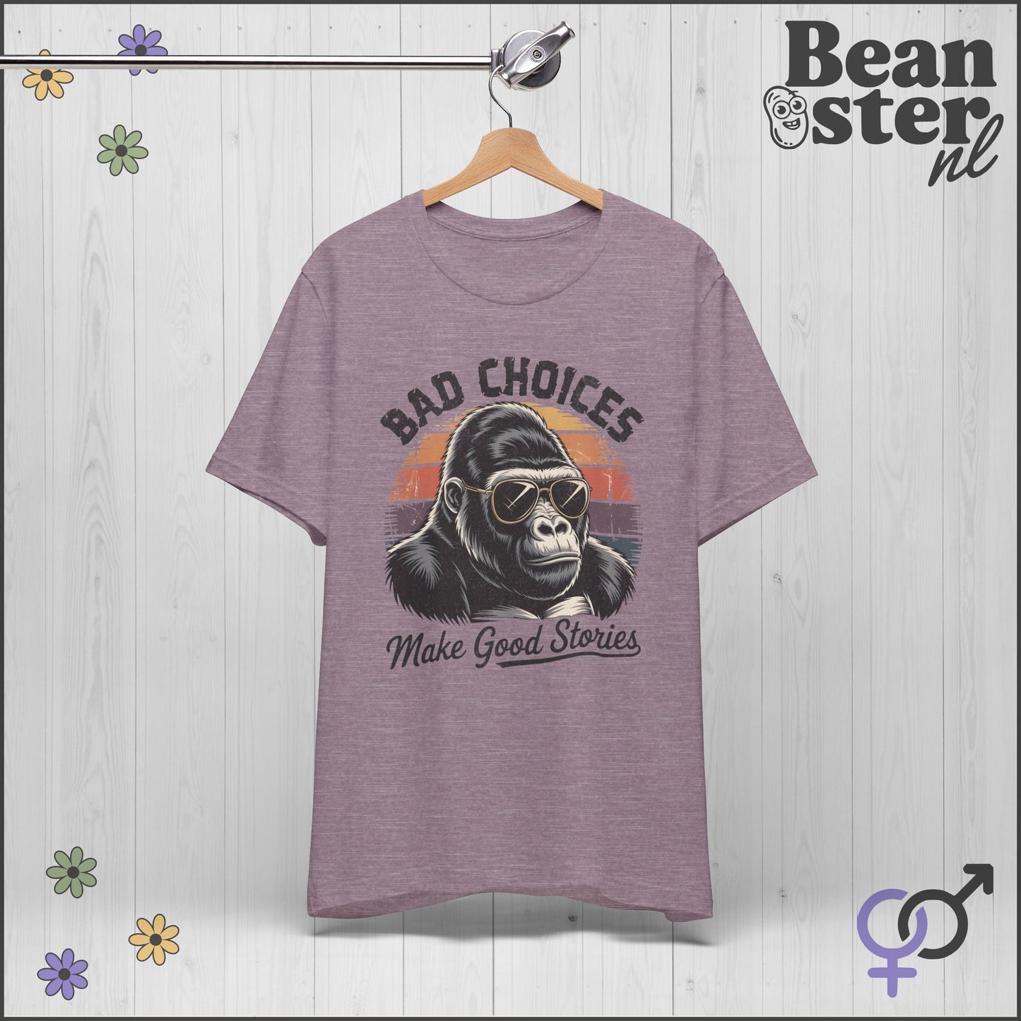 Bad Choices Gorilla Shirt – Retro Funny Graphic Tee