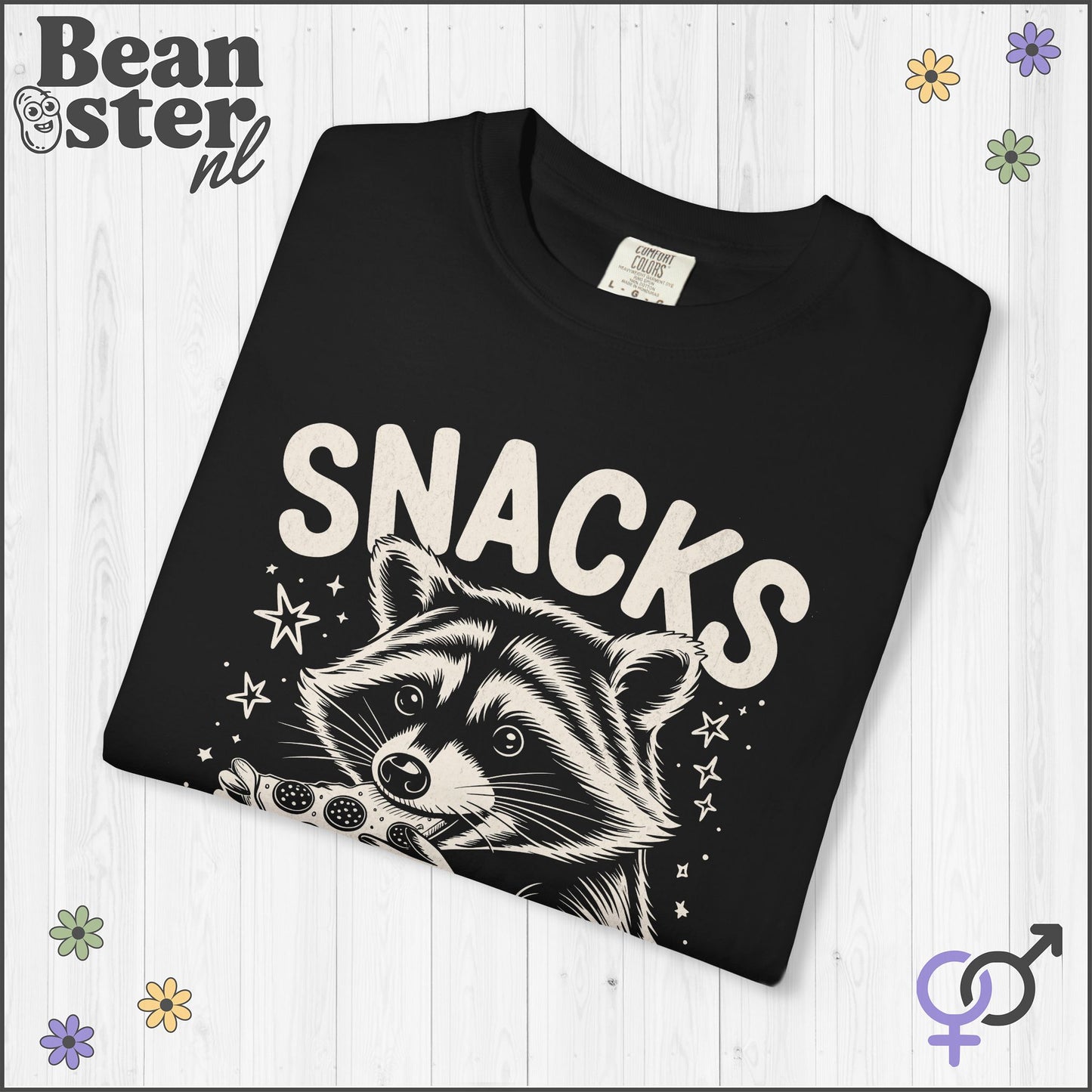 Snacks Make Me Nicer Raccoon Shirt | Funny Graphic Tee