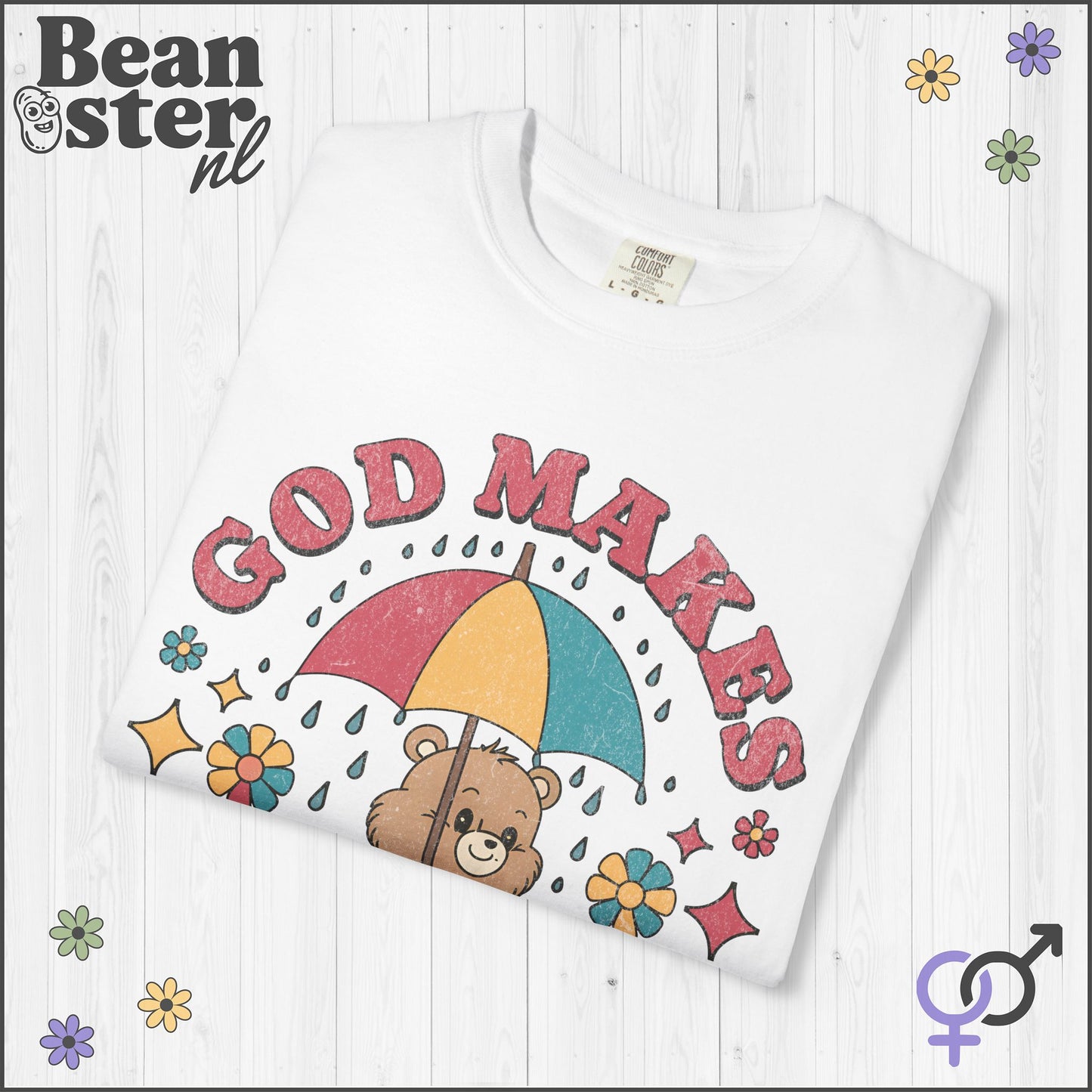 God Makes Me Wet T-Shirt – Funny Cartoon Oversized Tee