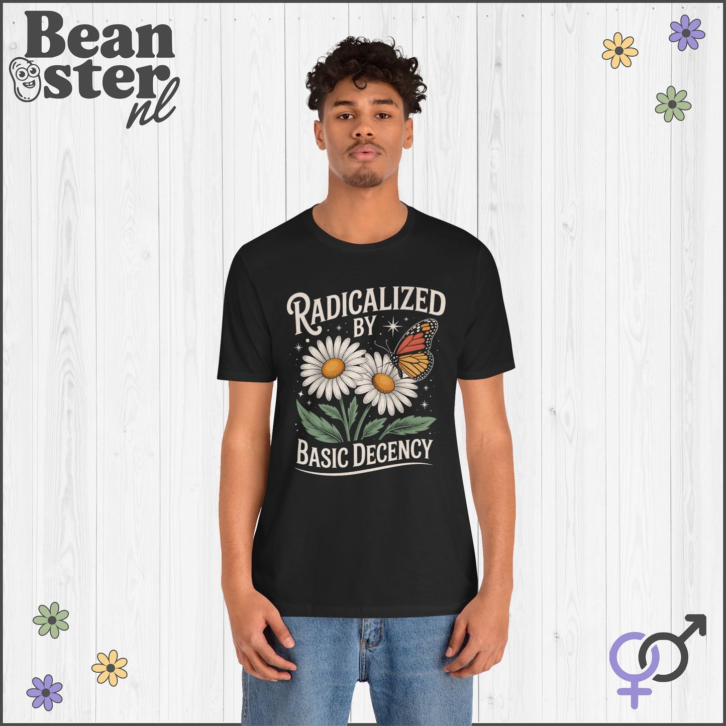 Radicalized By Basic Decency Floral Graphic Tee
