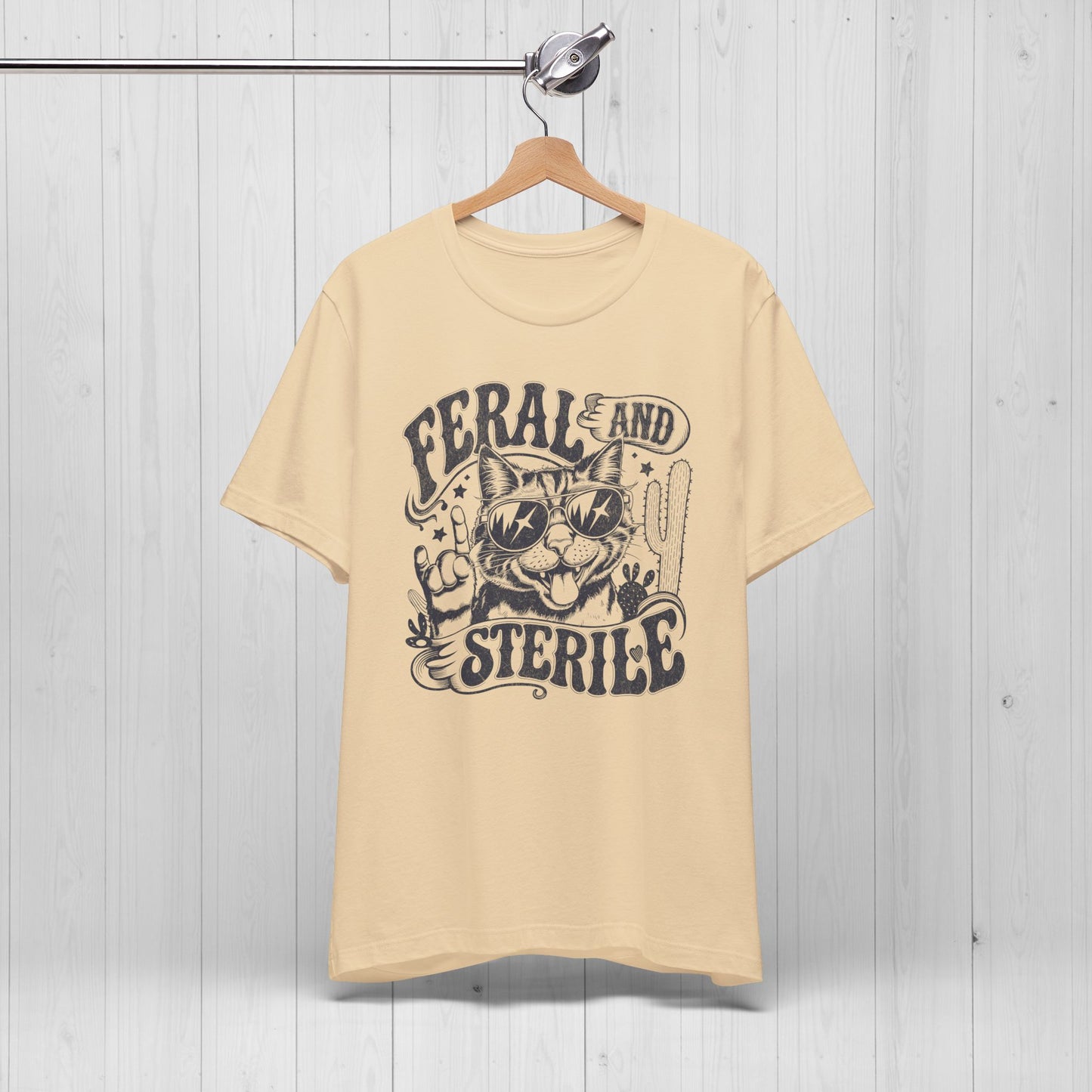 Feral and Sterile Rocker Cat Shirt – Funny Vintage Tee
