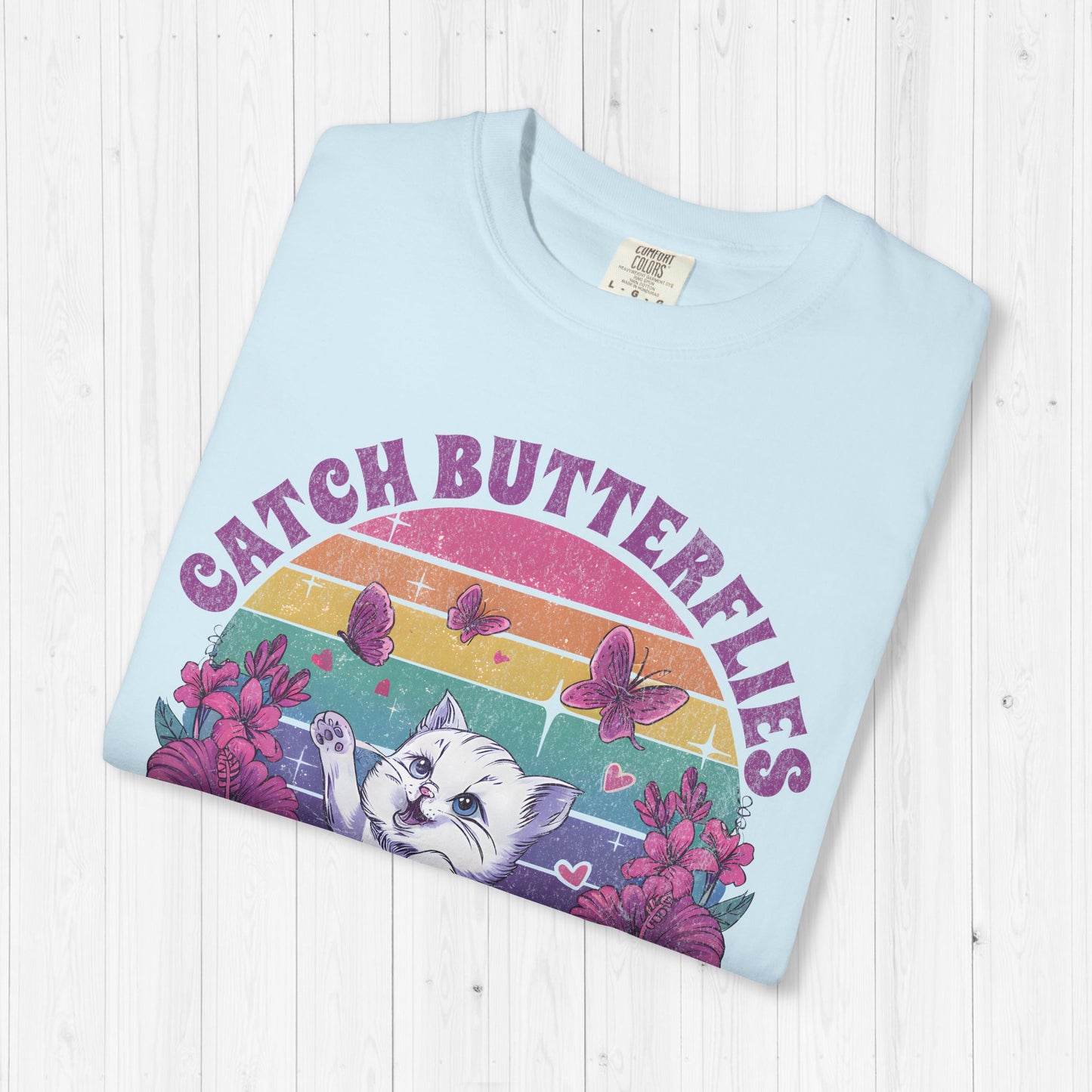 Catch Butterflies Not Herpes | Raunchy Cat T-Shirt