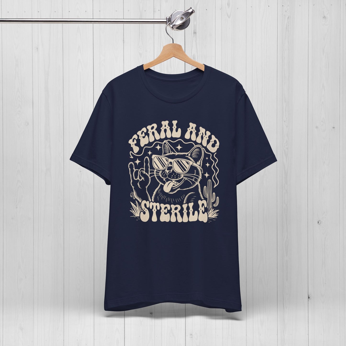 Feral and Sterile Rocker Cat Shirt – Funny Vintage Tee