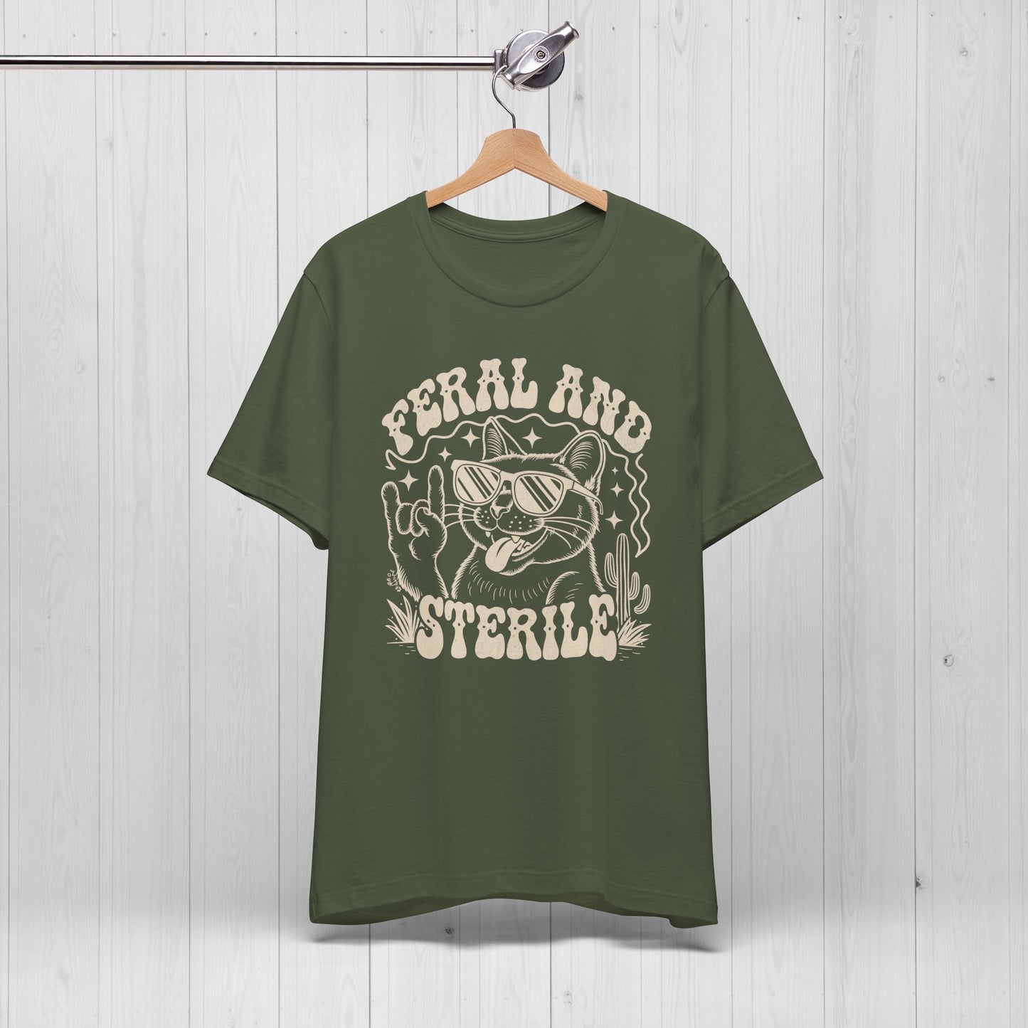 Feral and Sterile Rocker Cat Shirt – Funny Vintage Tee