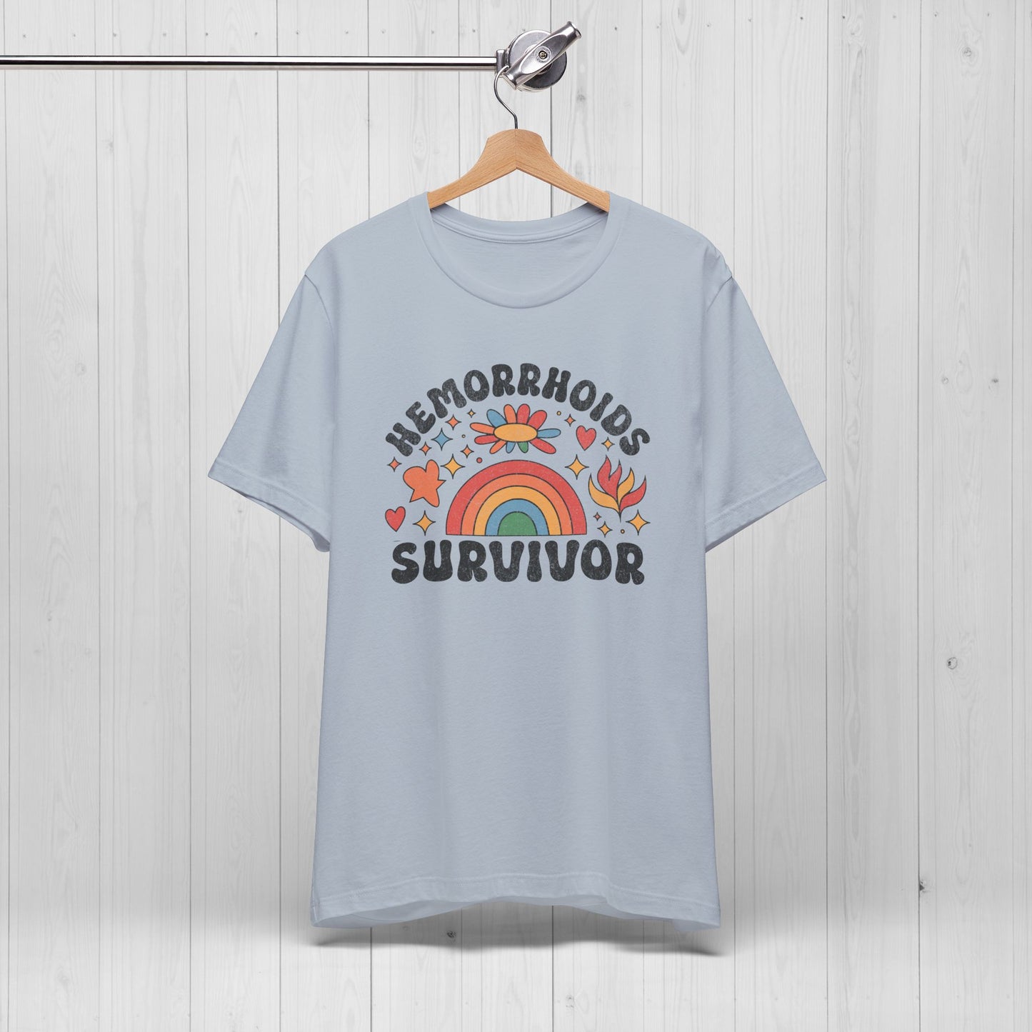 Hemorrhoids Survivor Groovy Tee – Funny Rainbow Shirt