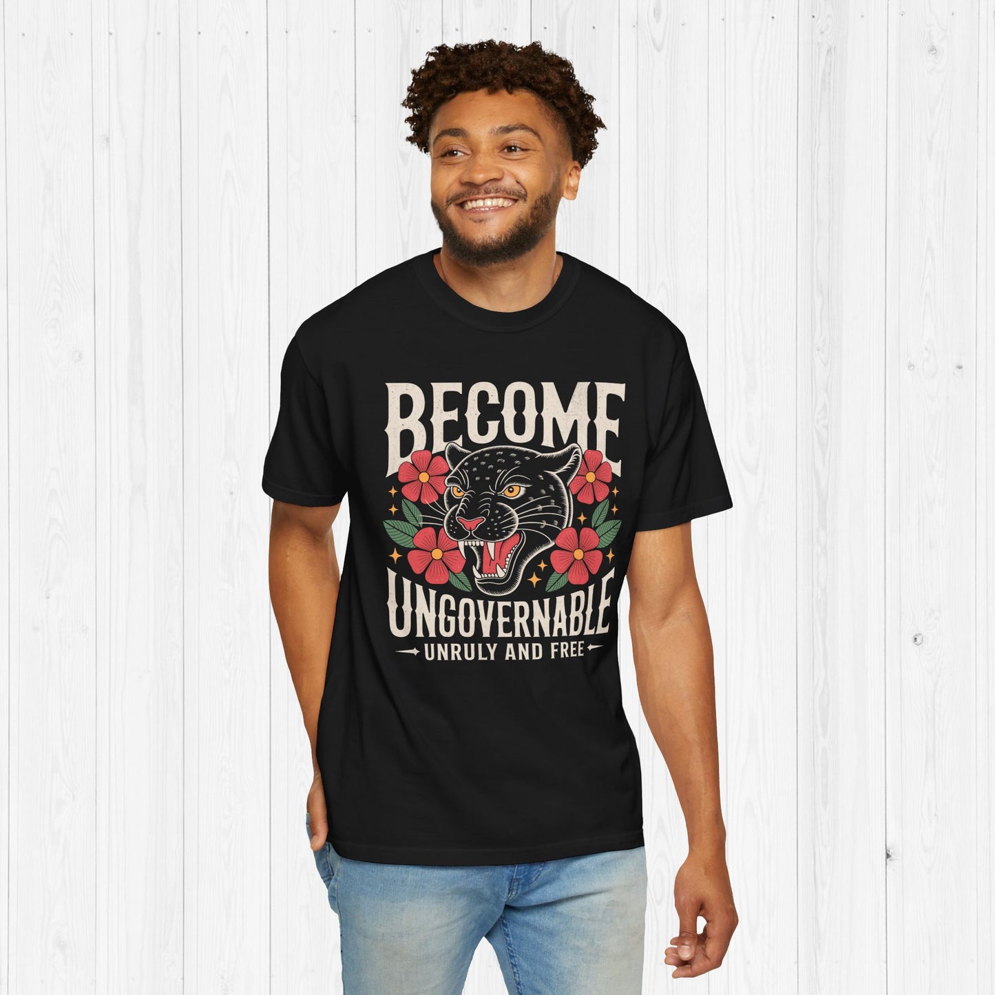 Become Ungovernable T-Shirt | Retro Panther Graphic Tee