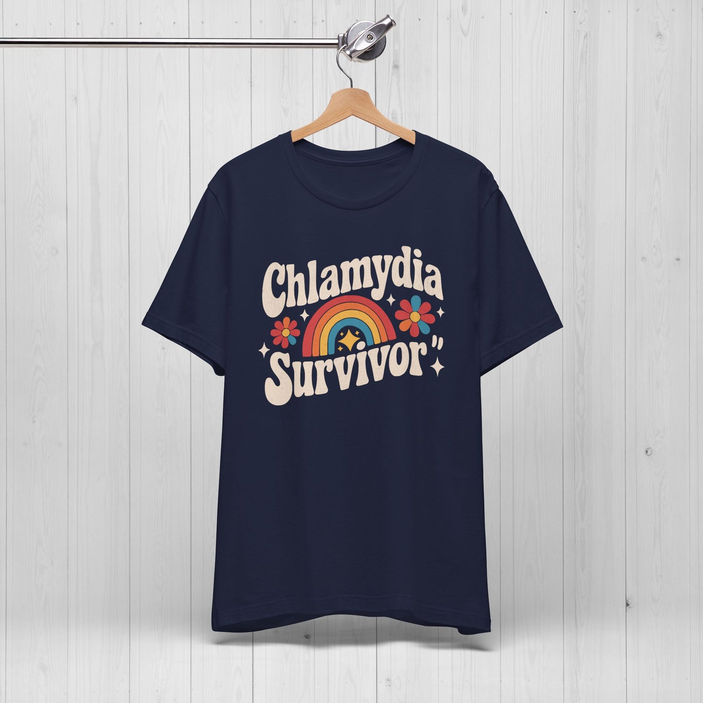 Chlamydia Survivor Shirt ๐ Funny Rainbow Flower Tee