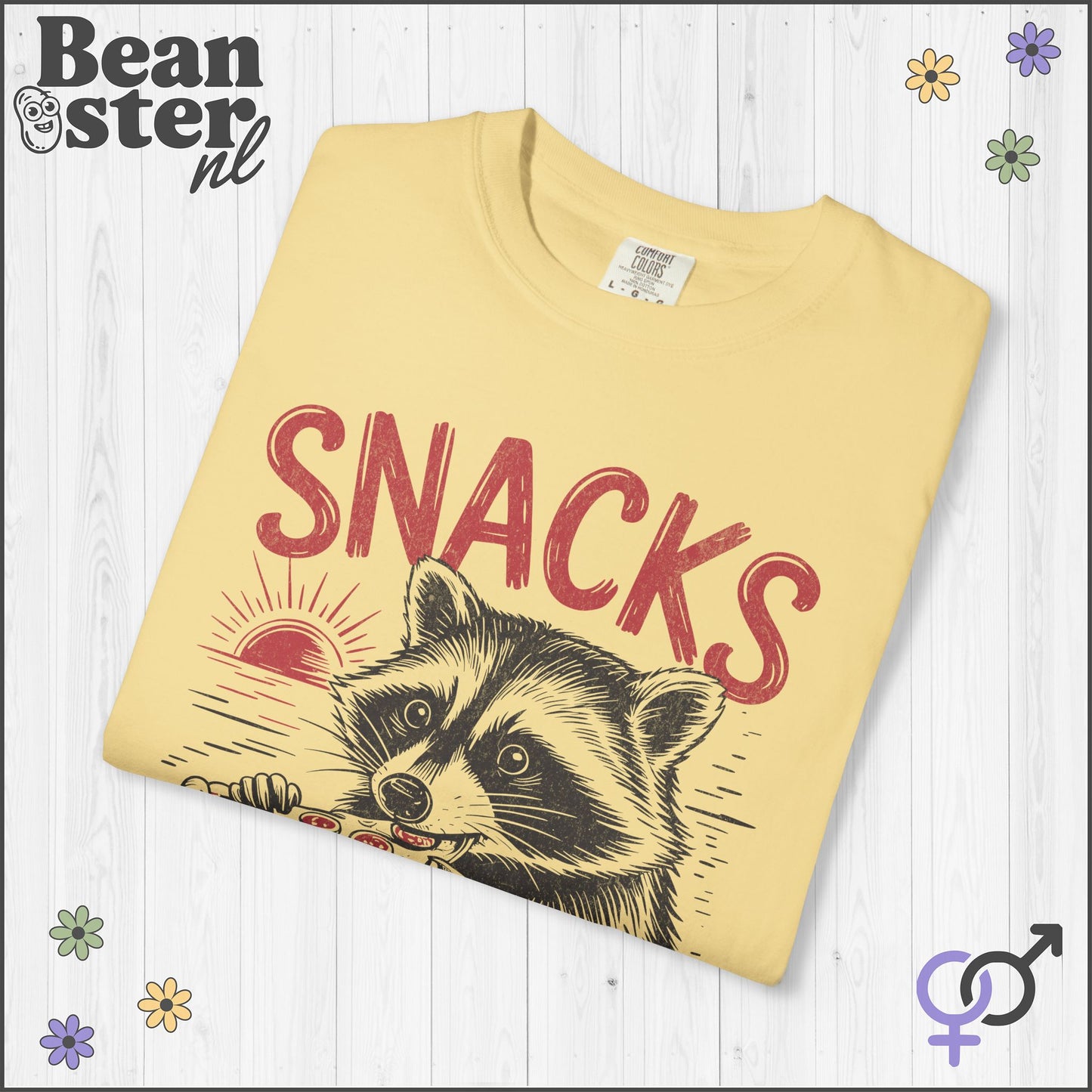 Snacks Make Me Nicer Raccoon Shirt | Funny Graphic Tee