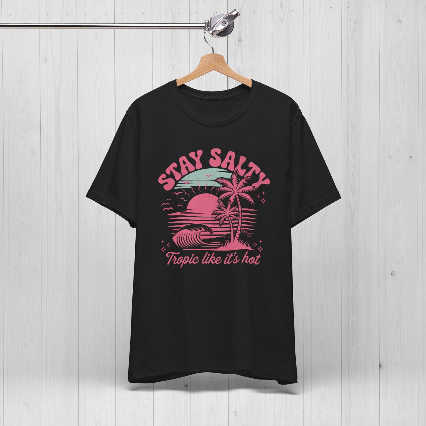 Stay Salty Vintage Pink Tee โ Retro Summer Vibes Shirt