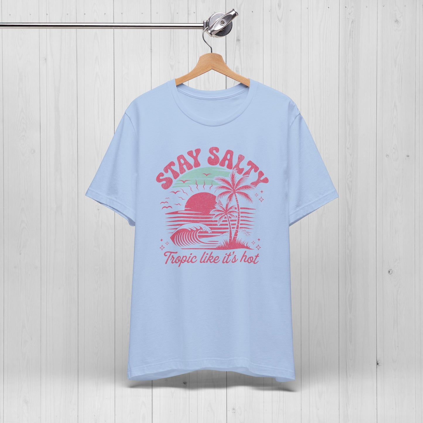 Stay Salty Vintage Pink Tee โ Retro Summer Vibes Shirt