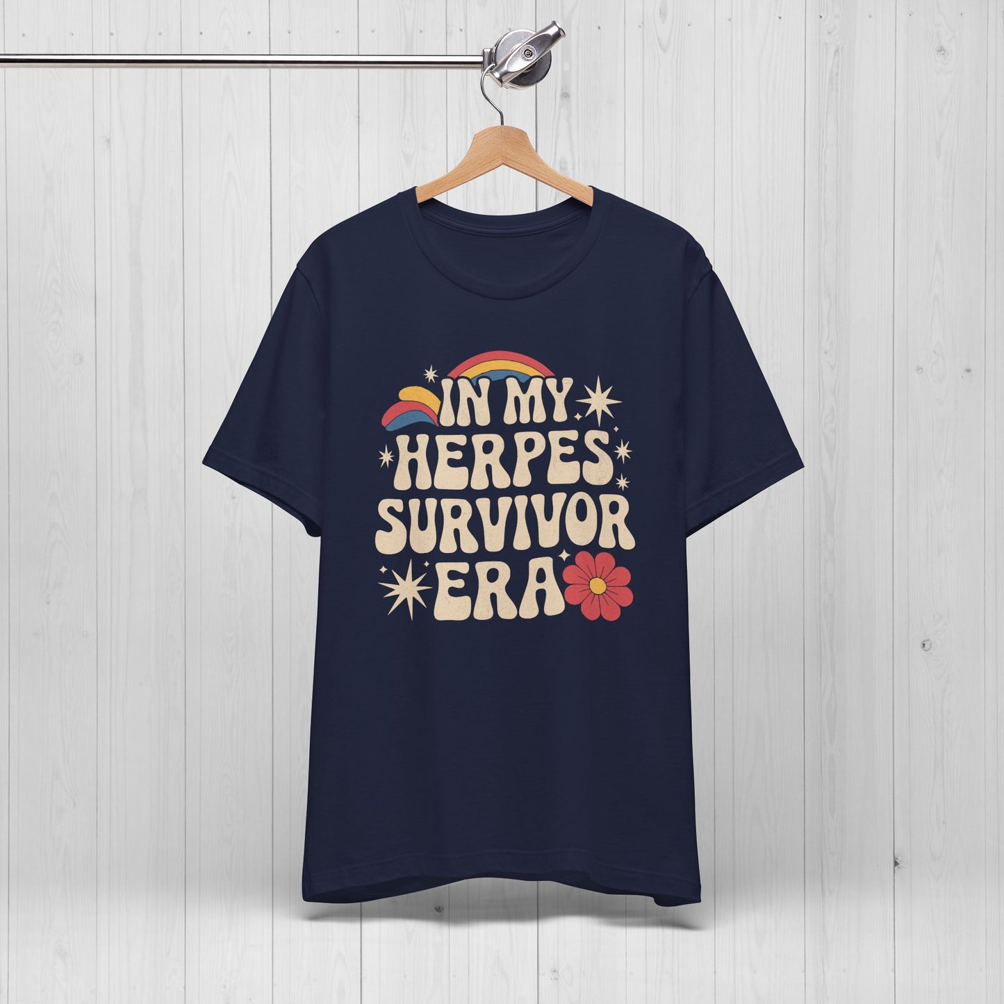 Herpes Survivor Era Tee – Groovy 70s Rainbow Shirt