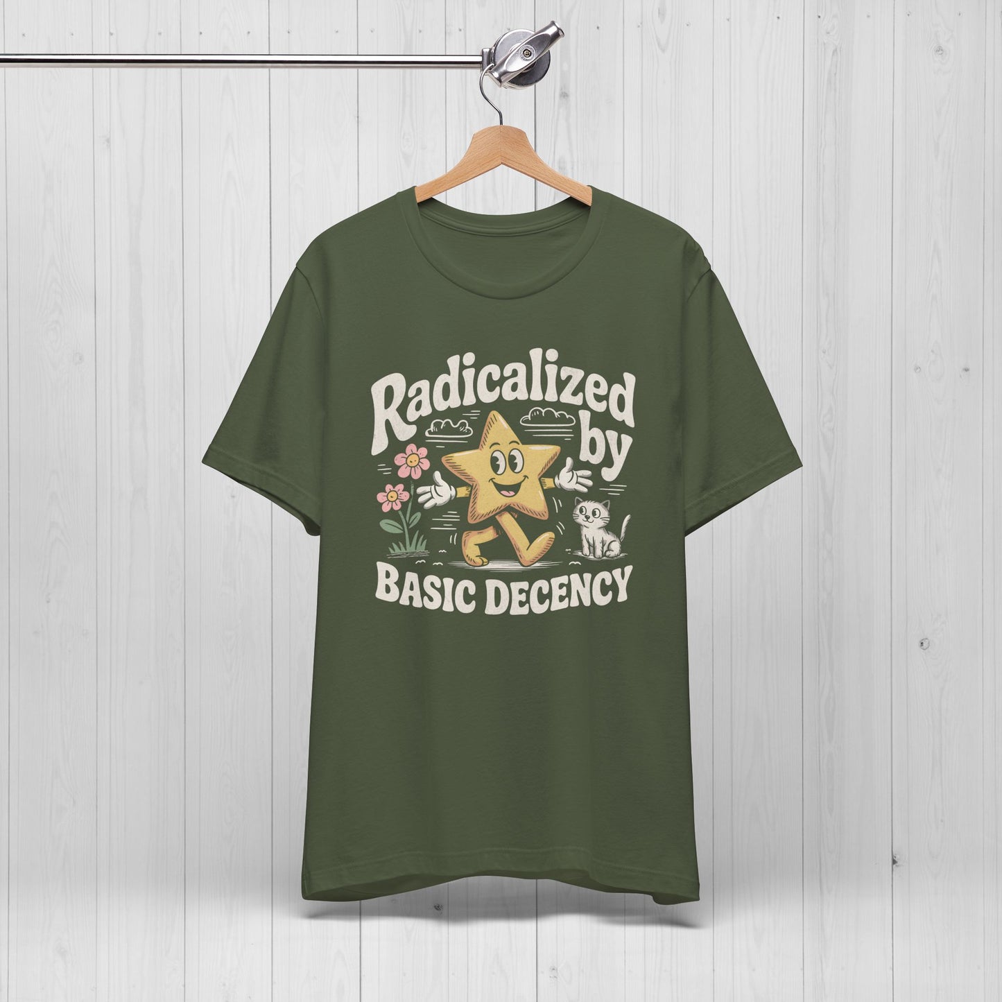 Radicalized By Basic Decency - Quirky Star T-Shirt