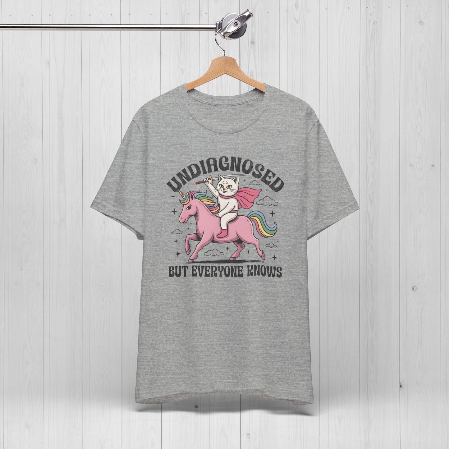 Undiagnosed But Everyone Knows Cat Unicorn Graphic Tee