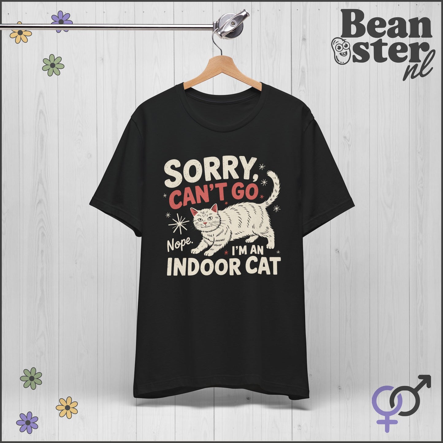 Sorry Can't Go I'm an Indoor Cat – Funny Retro Tee