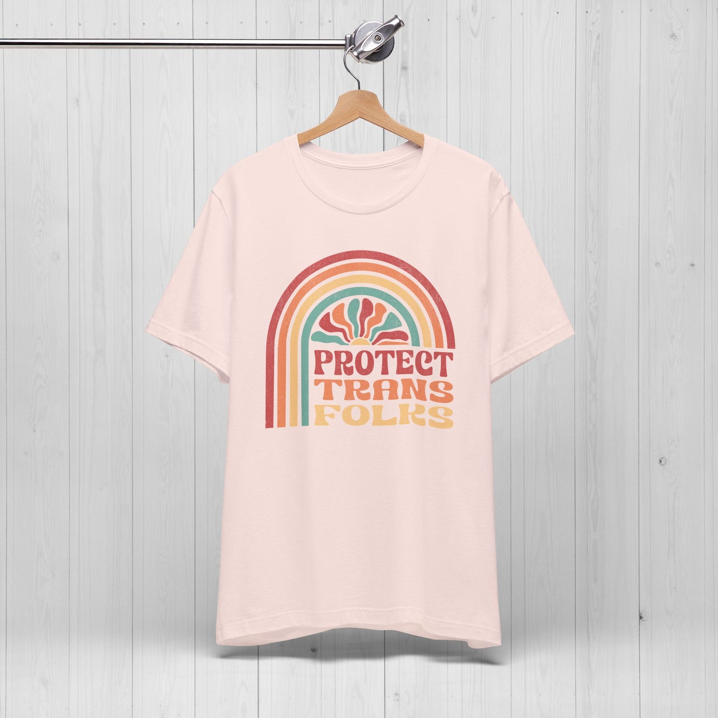 Protect Trans Folks Retro Tee | 80s Pride Shirt