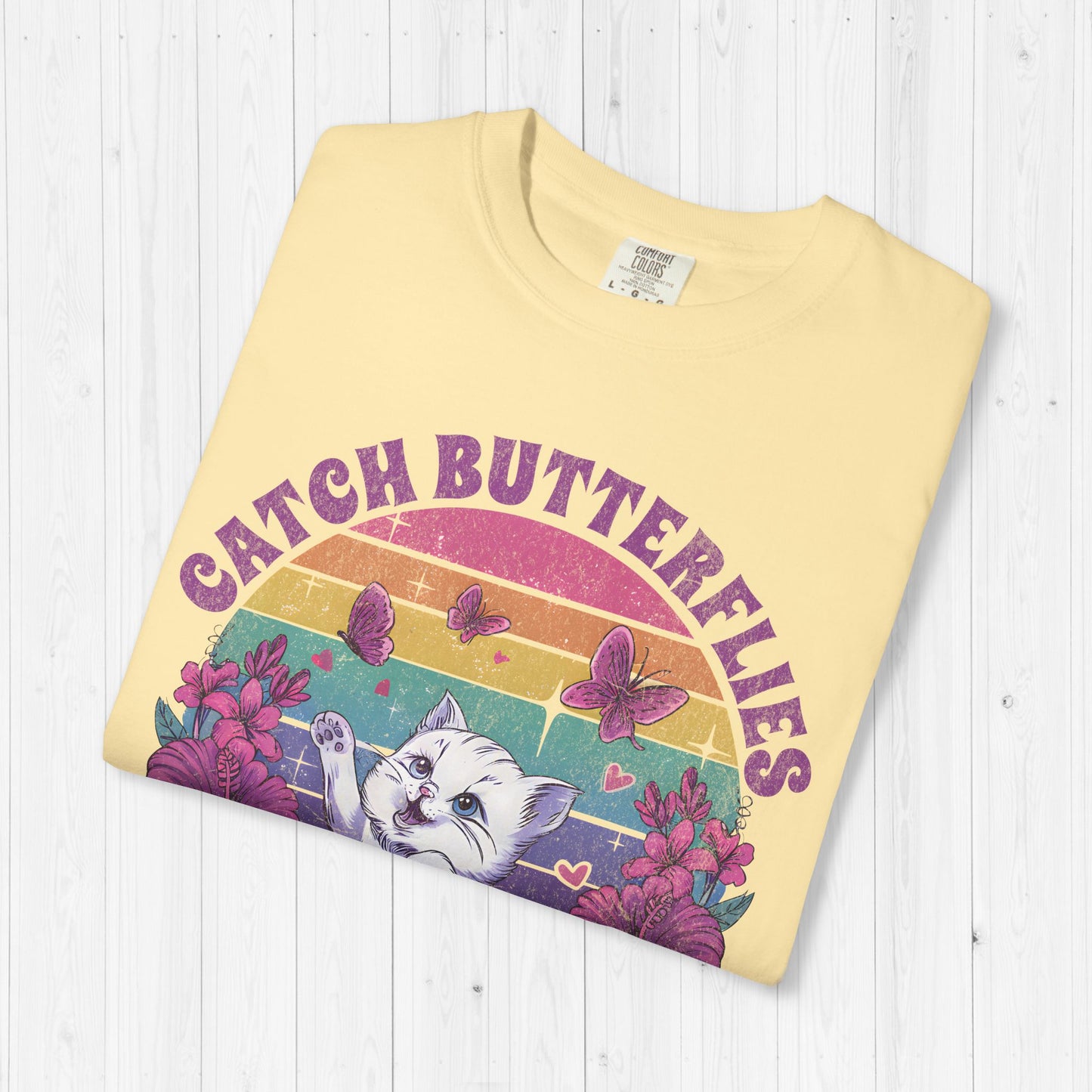 Catch Butterflies Not Herpes | Raunchy Cat T-Shirt