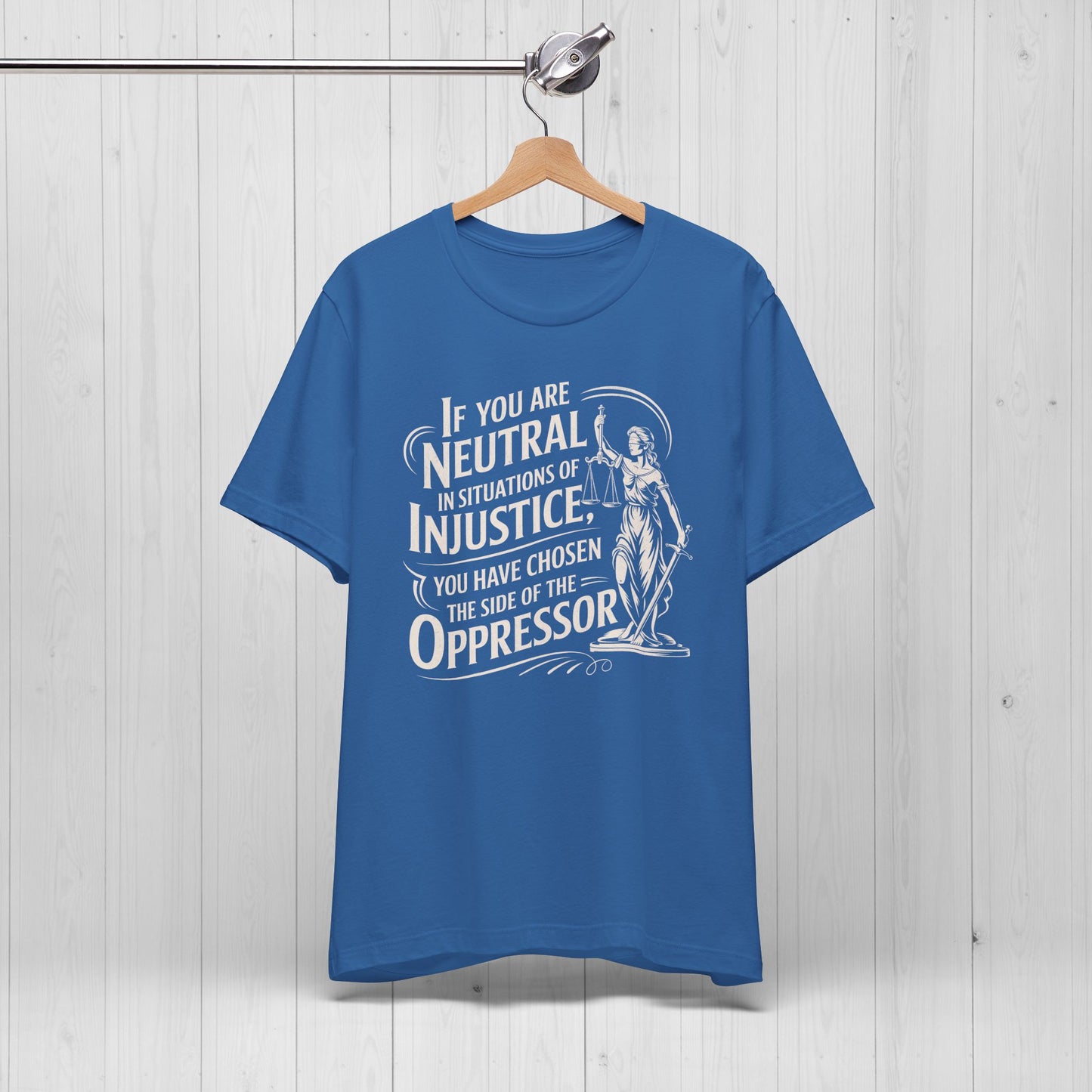 Stand for Justice – Vintage Lady Justice Protest Tee