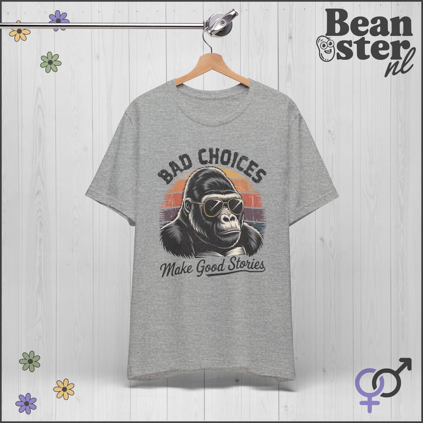 Bad Choices Gorilla Shirt – Retro Funny Graphic Tee