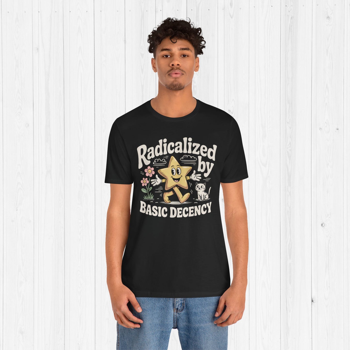 Radicalized By Basic Decency - Quirky Star T-Shirt