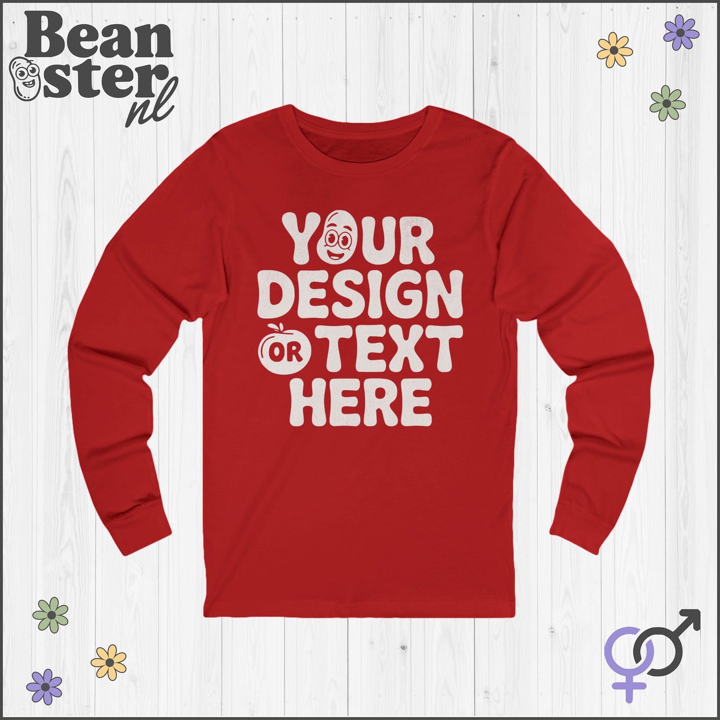 Personalized Long Sleeve Choose Your Print Longsleeve Custom Gift Oversized Sweater Personal Unisex Birthday Gifts Your Design Here