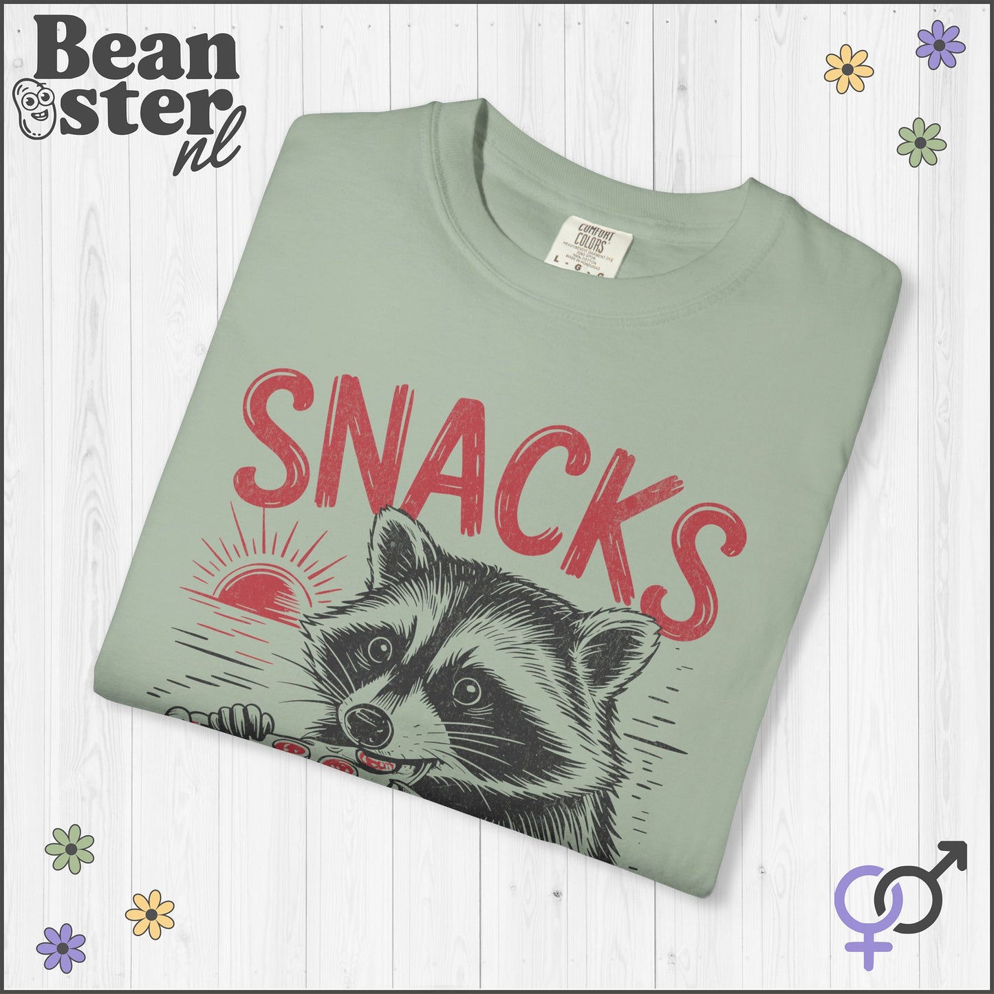 Snacks Make Me Nicer Raccoon Shirt | Funny Graphic Tee