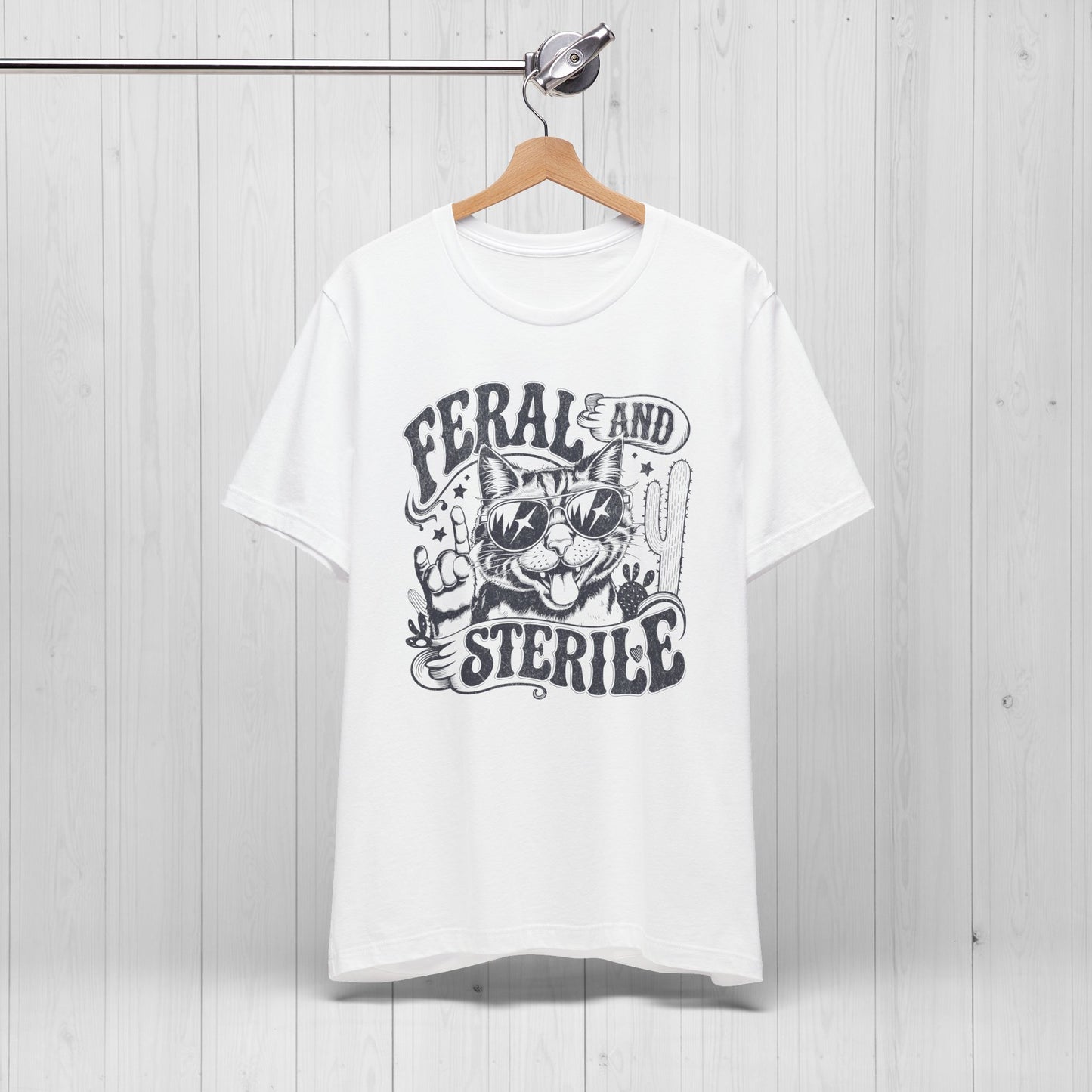 Feral and Sterile Rocker Cat Shirt – Funny Vintage Tee