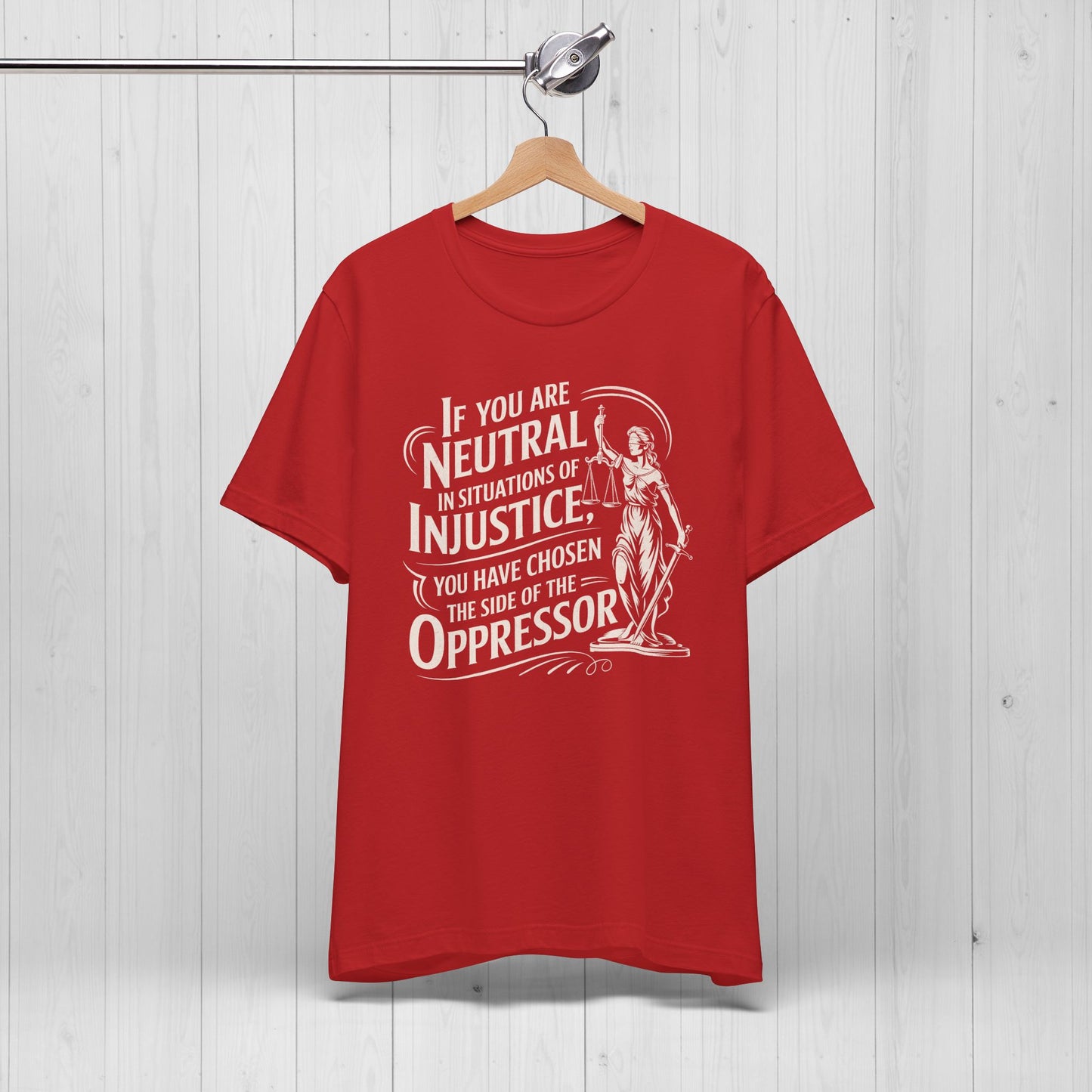 Stand for Justice – Vintage Lady Justice Protest Tee