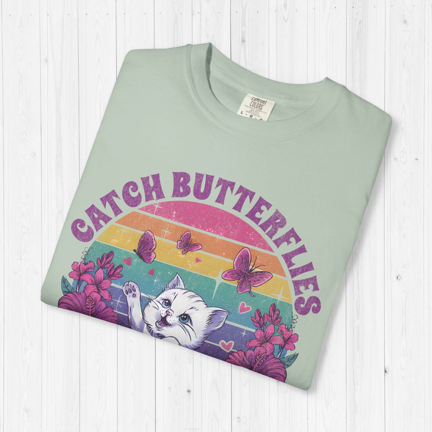 Catch Butterflies Not Herpes | Raunchy Cat T-Shirt