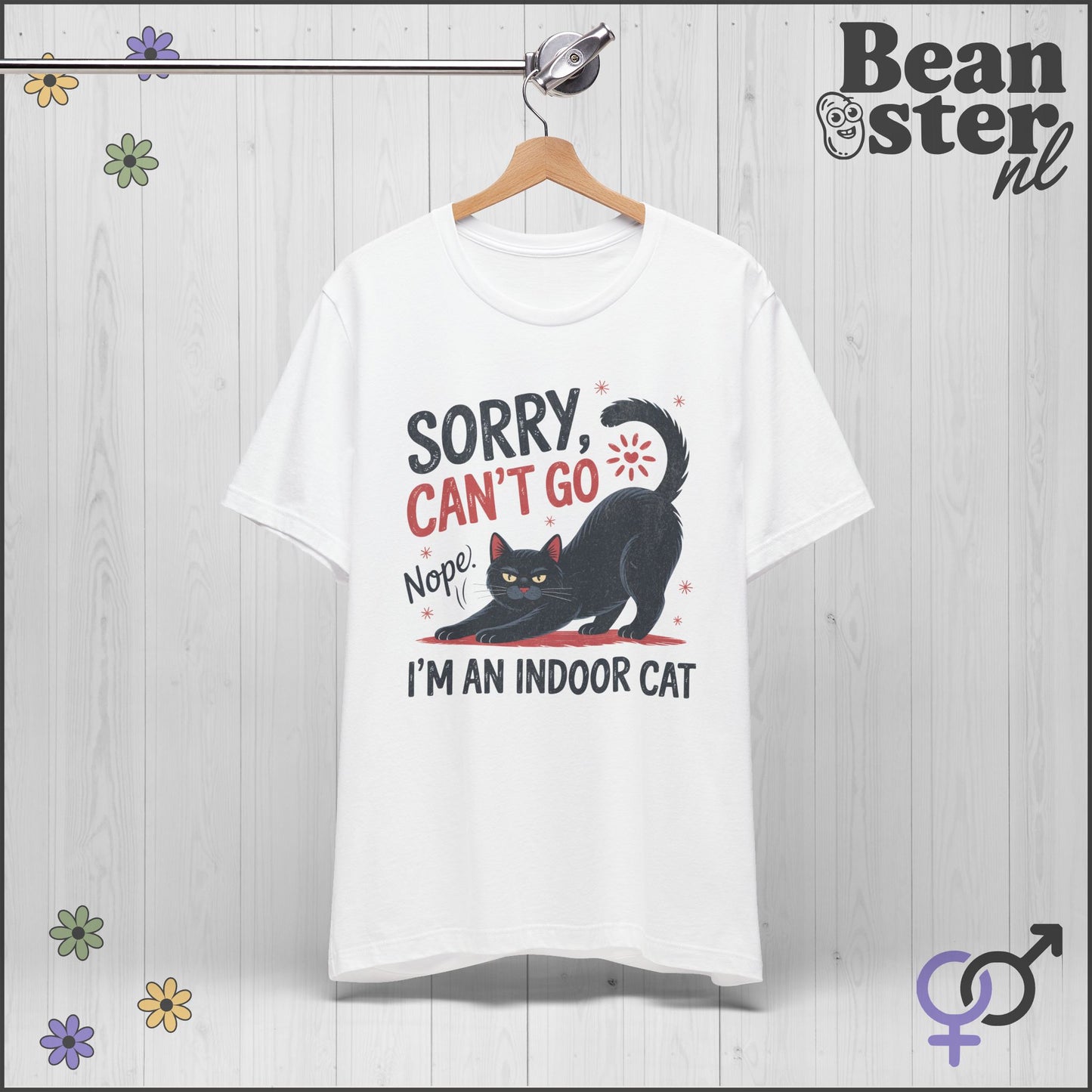 Sorry Can't Go I'm an Indoor Cat – Funny Retro Tee