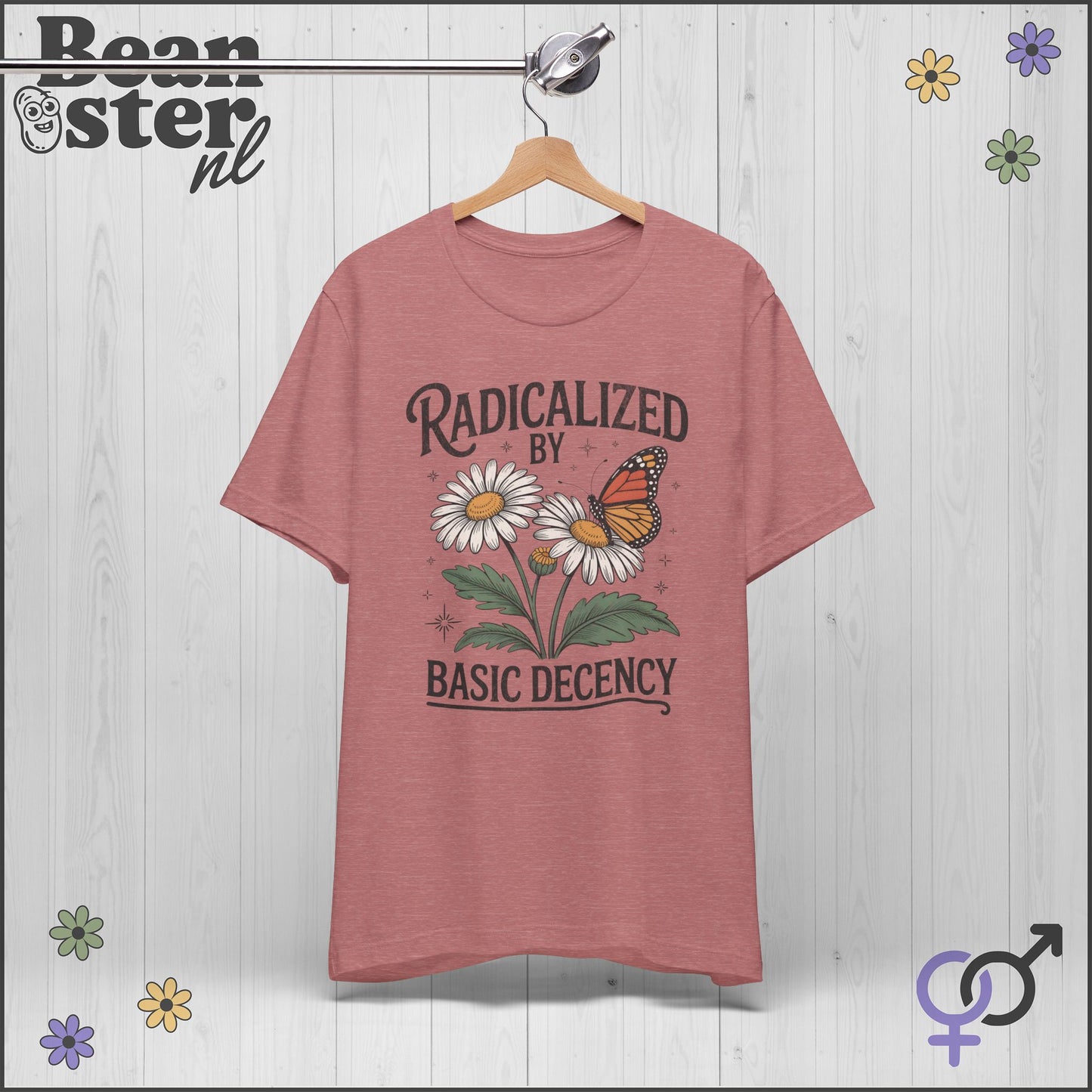 Radicalized By Basic Decency Floral Graphic Tee