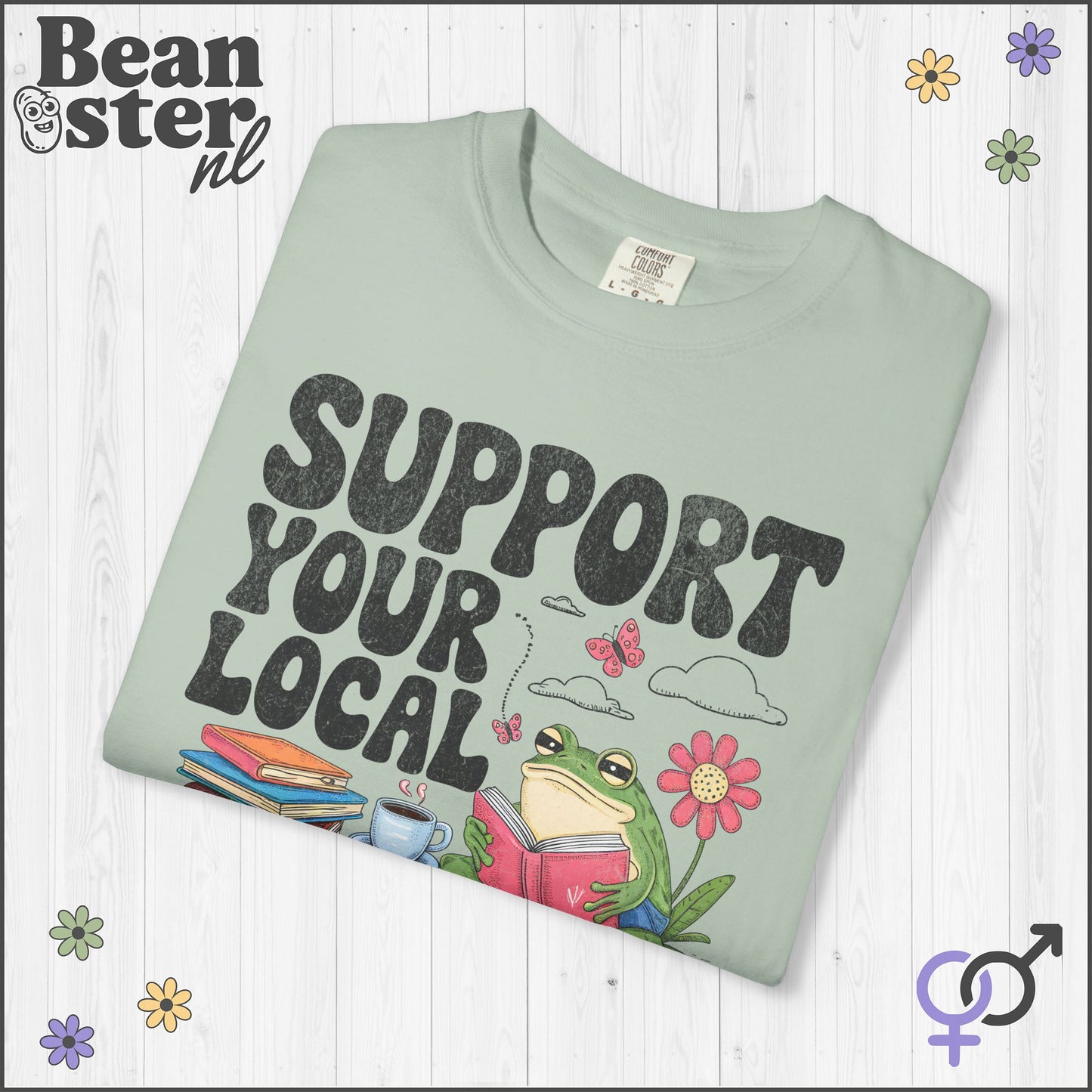 Support Your Local Library Frog Shirt