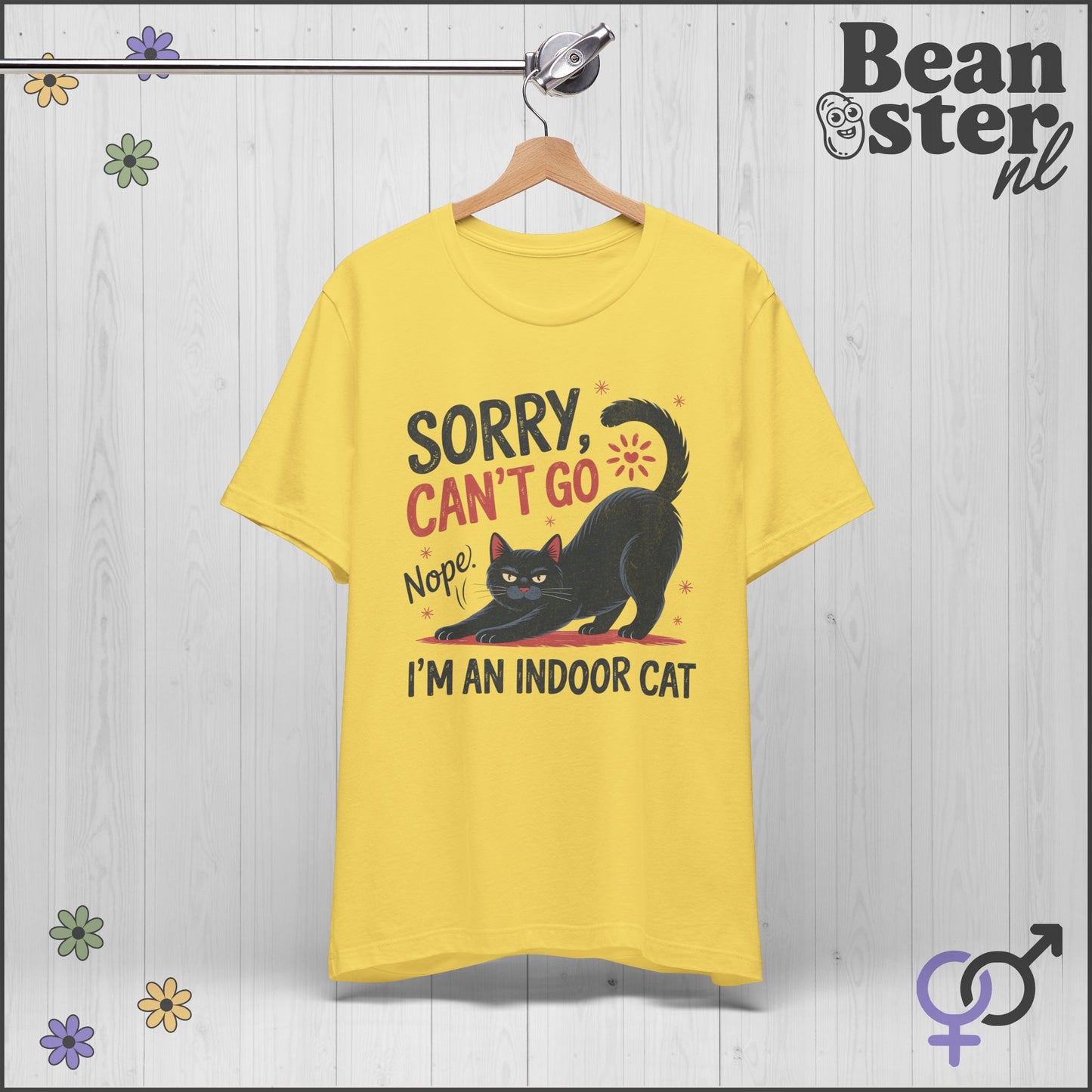 Sorry Can't Go I'm an Indoor Cat – Funny Retro Tee