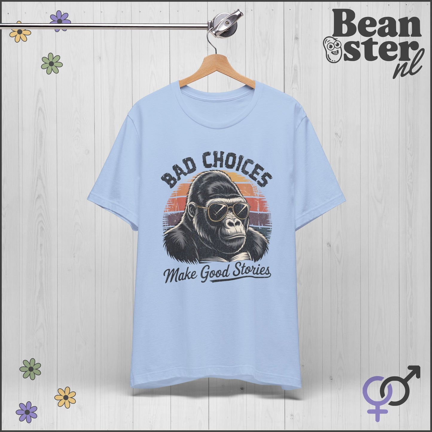 Bad Choices Gorilla Shirt – Retro Funny Graphic Tee