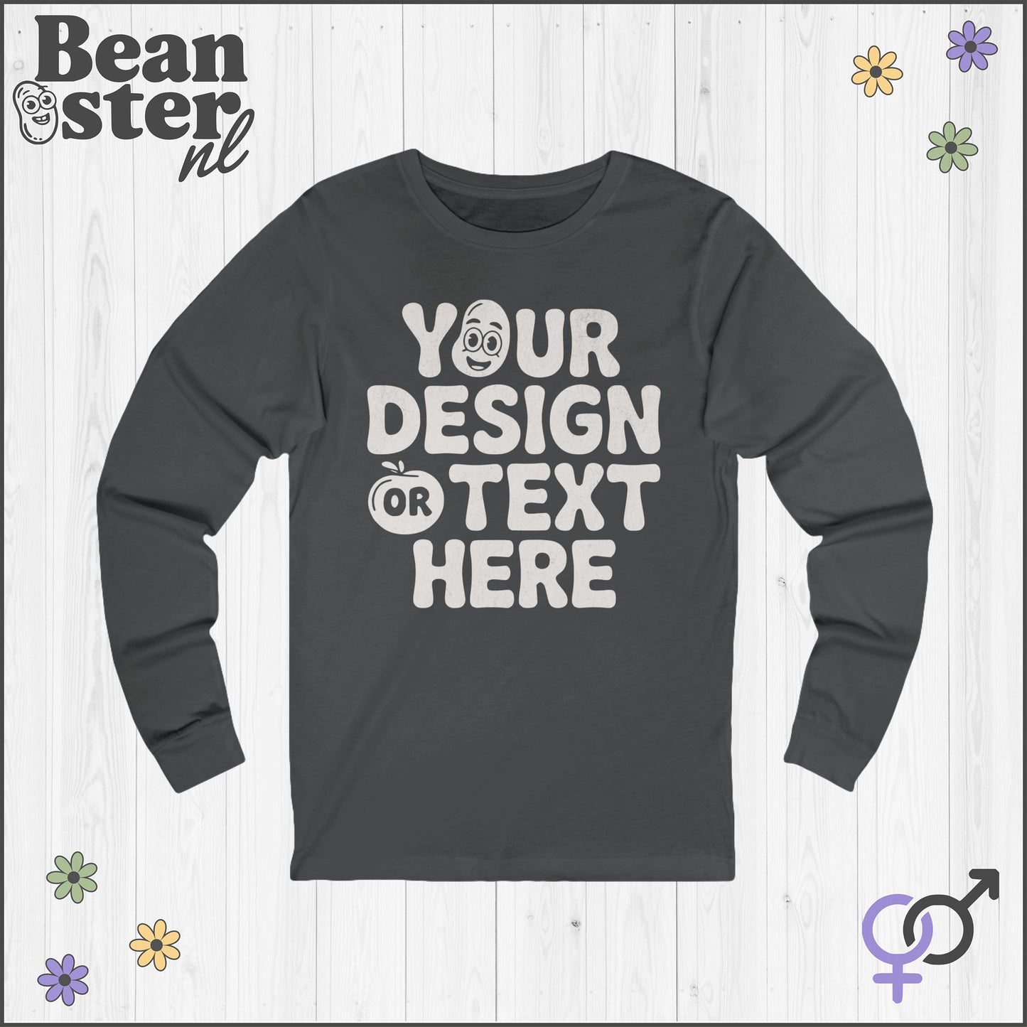 Personalized Long Sleeve Choose Your Print Longsleeve Custom Gift Oversized Sweater Personal Unisex Birthday Gifts Your Design Here