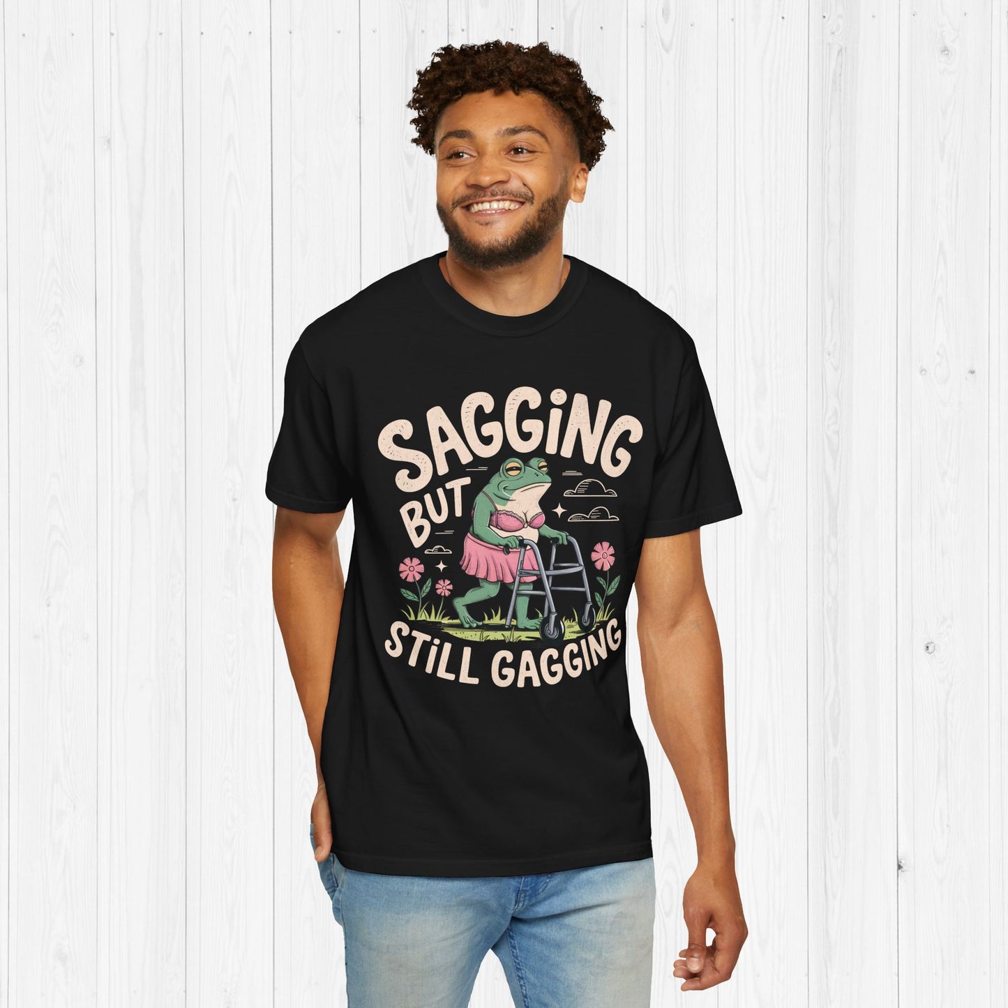 Sagging But Still Gagging Frog Shirt Oversized Graphic Tee