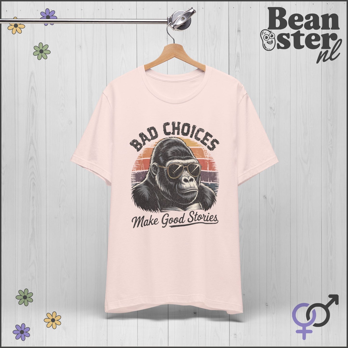 Bad Choices Gorilla Shirt – Retro Funny Graphic Tee
