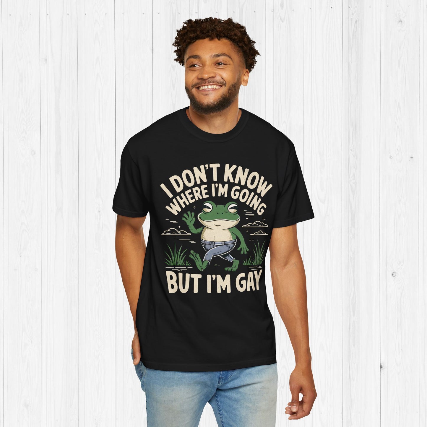 Funny Gay Frog T-Shirt – "I Don't Know Where I'm Going"