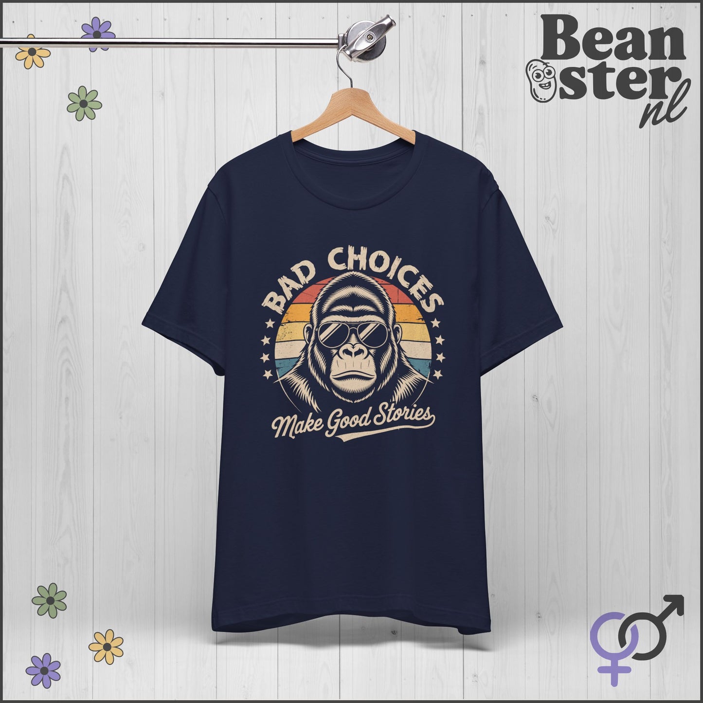 Bad Choices Gorilla Shirt – Retro Funny Graphic Tee