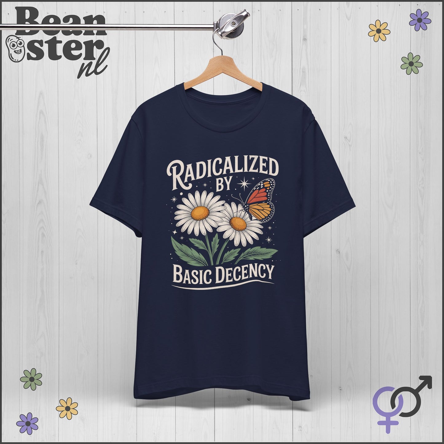 Radicalized By Basic Decency Floral Graphic Tee