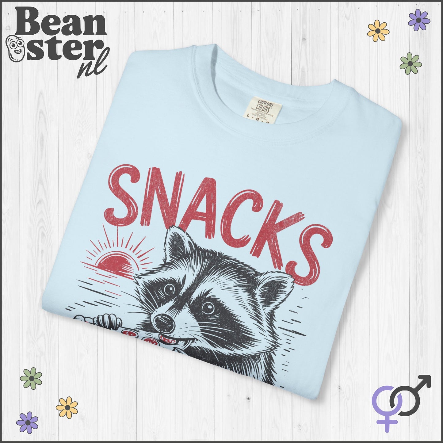 Snacks Make Me Nicer Raccoon Shirt | Funny Graphic Tee