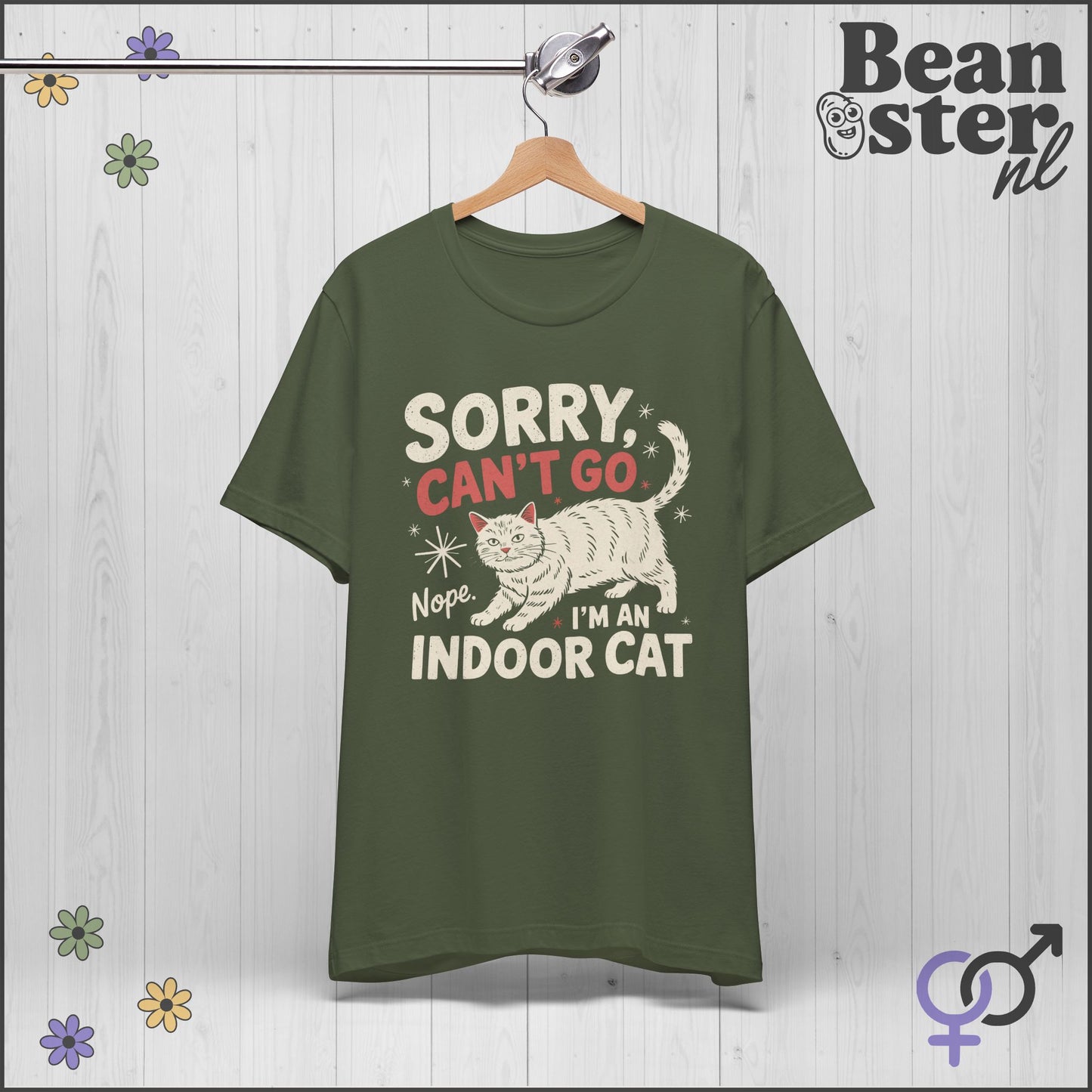 Sorry Can't Go I'm an Indoor Cat – Funny Retro Tee