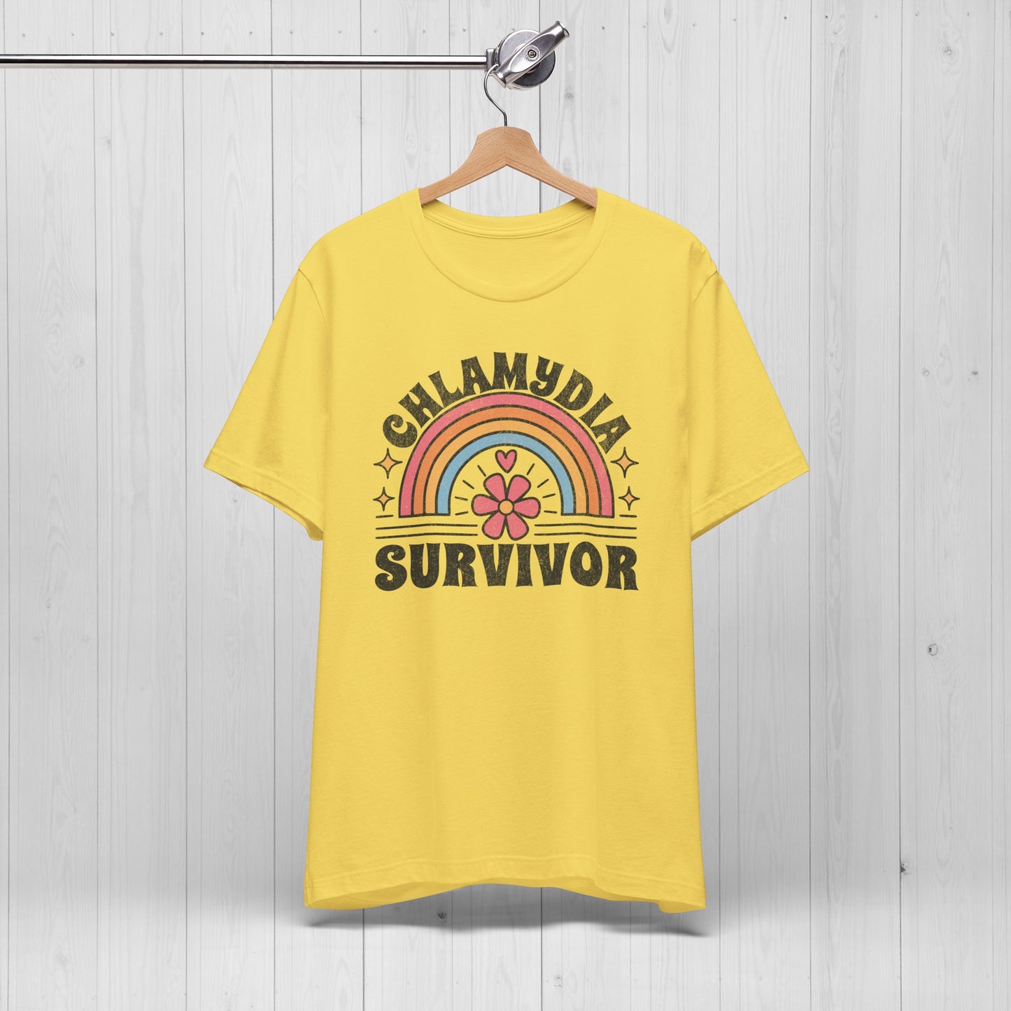 Chlamydia Survivor Shirt ๐ Funny Rainbow Flower Tee