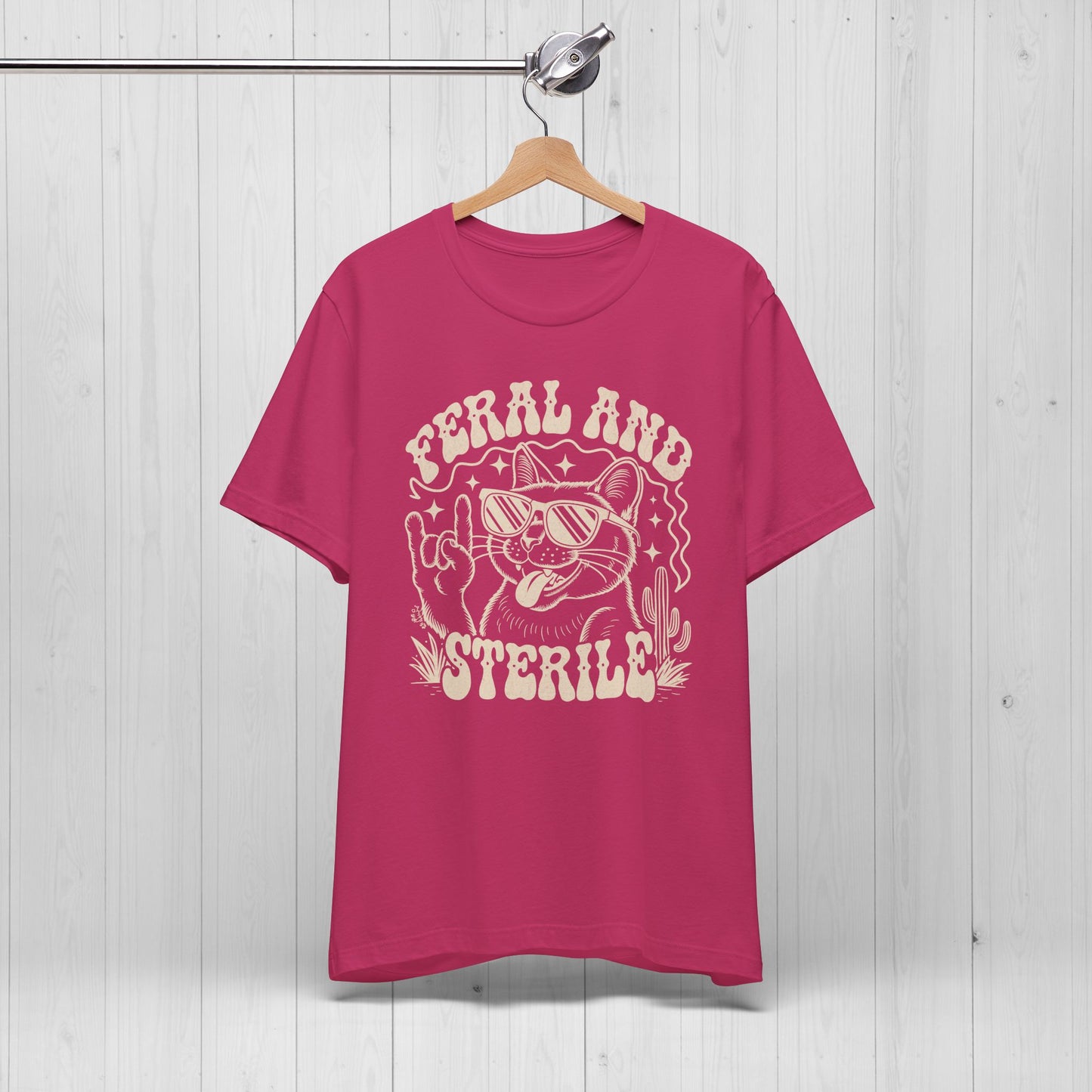 Feral and Sterile Rocker Cat Shirt – Funny Vintage Tee
