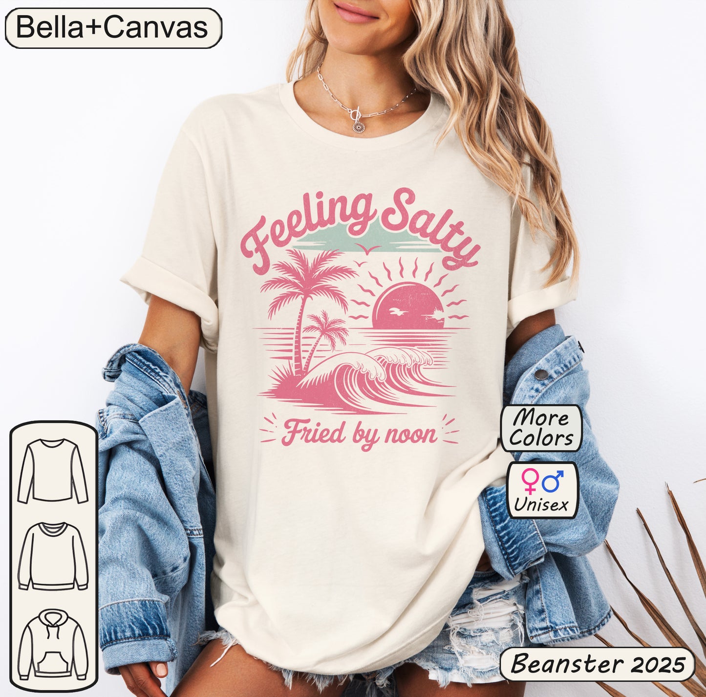 Feeling Salty Shirt Vintage Beach Tshirt 90s y2k Summer Shirts Beach Trip T-Shirt Summer Vacation Gift For Girls Trip Pink Retro Tee Cruise