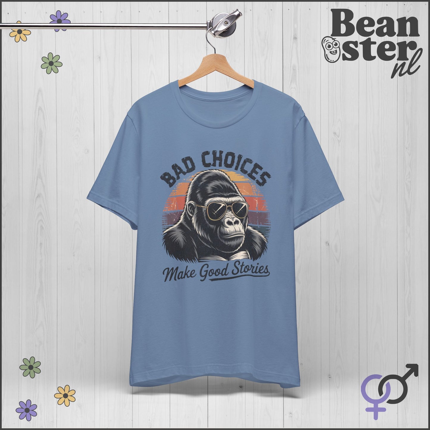 Bad Choices Gorilla Shirt – Retro Funny Graphic Tee